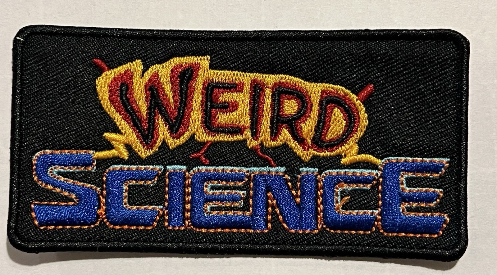 WEIRD SCIENCE embroidered movie film title patch fiction school stem 80s retro
