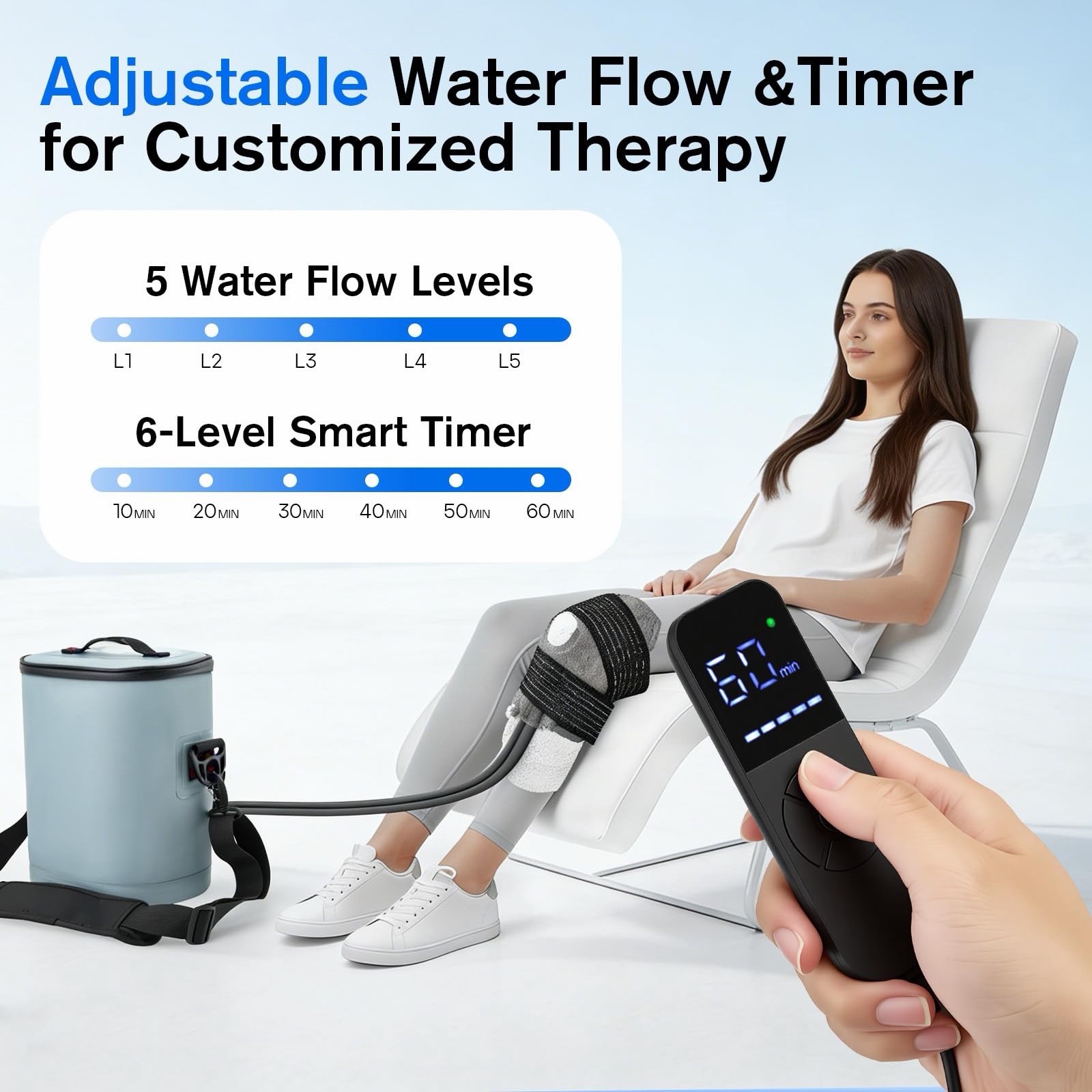 Cold Therapy Machine with Programmable Timer: Portable Ice Therapy Knee Surgery