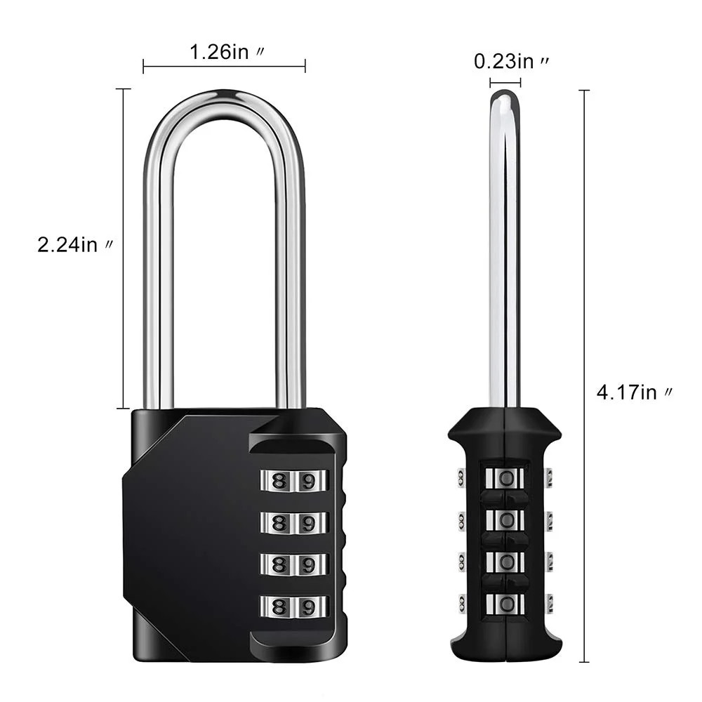 4-Digit Combination Lock: 10,000 Codes, Weatherproof & Durable