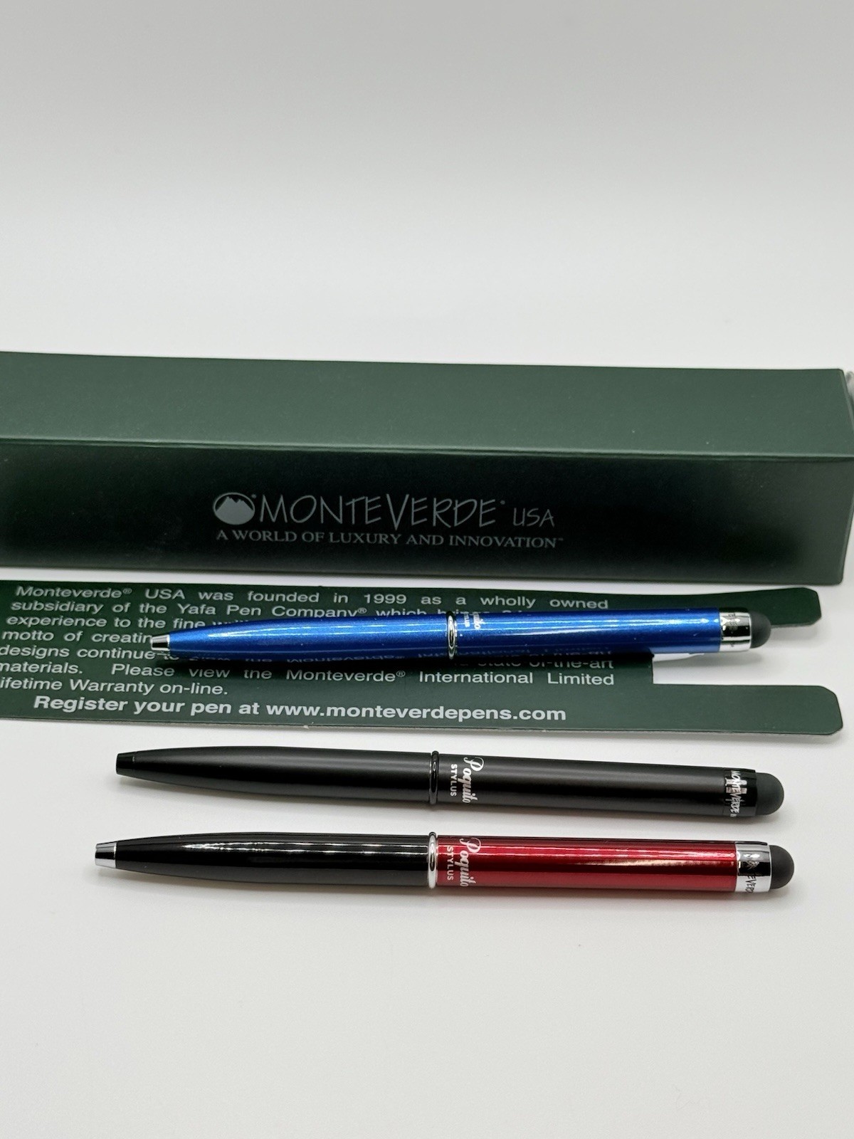 Monteverde Poquuto Stylus Pen, Cobalt Blue, Black & Red& Black 3 Total, Needs In