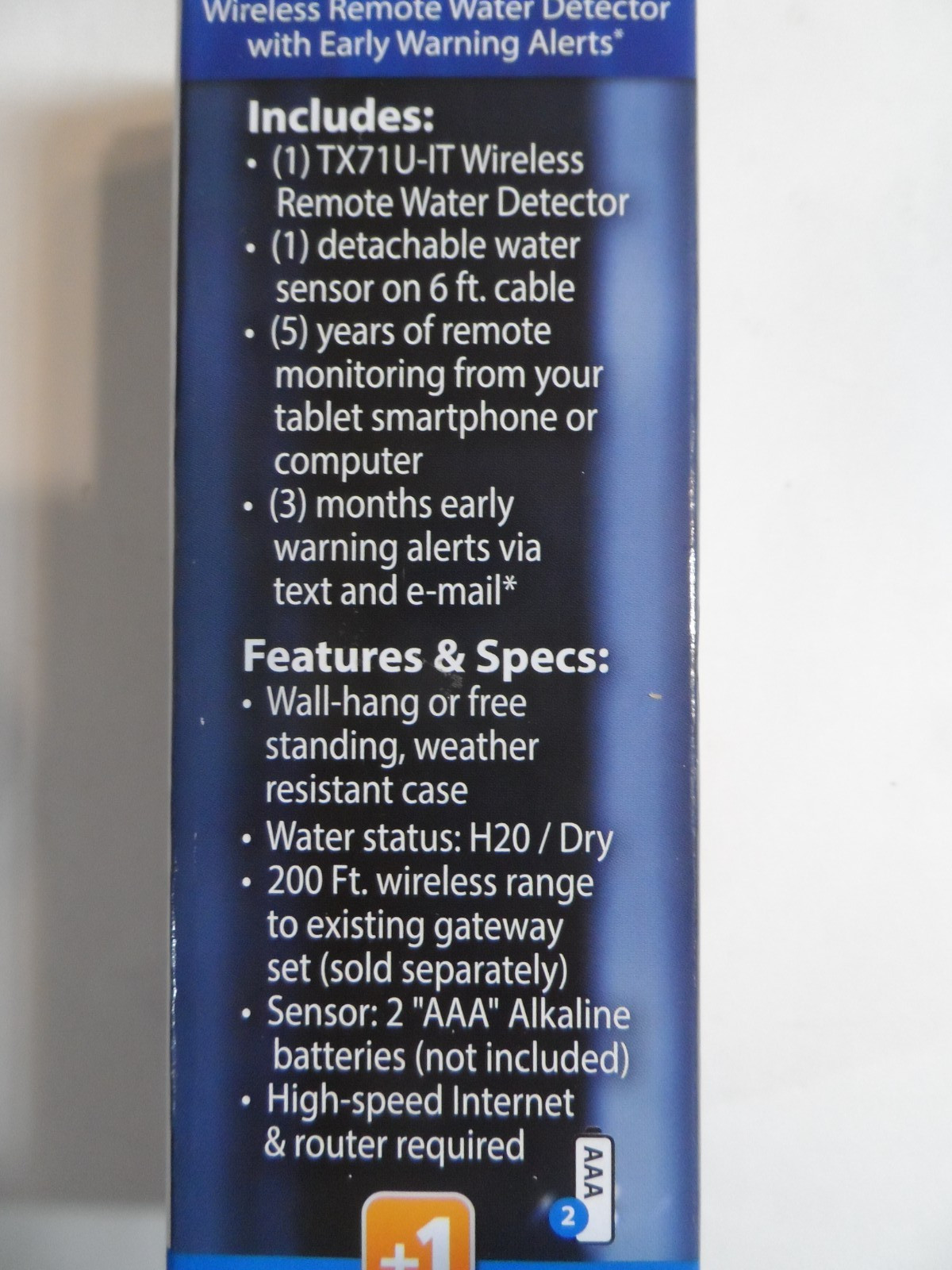 NEW - La Crosse Add-On Sensor Wireless Remote Water Leak Detector