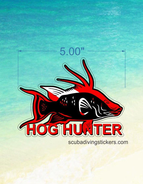 (Pack of 3) Hog Hunter Sticker for fishing or scuba divers 200-103