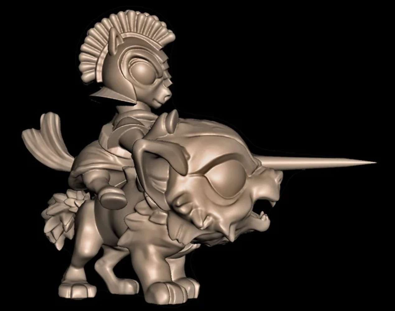 Chibi Cavalier Cavalry Pony W/Wolf