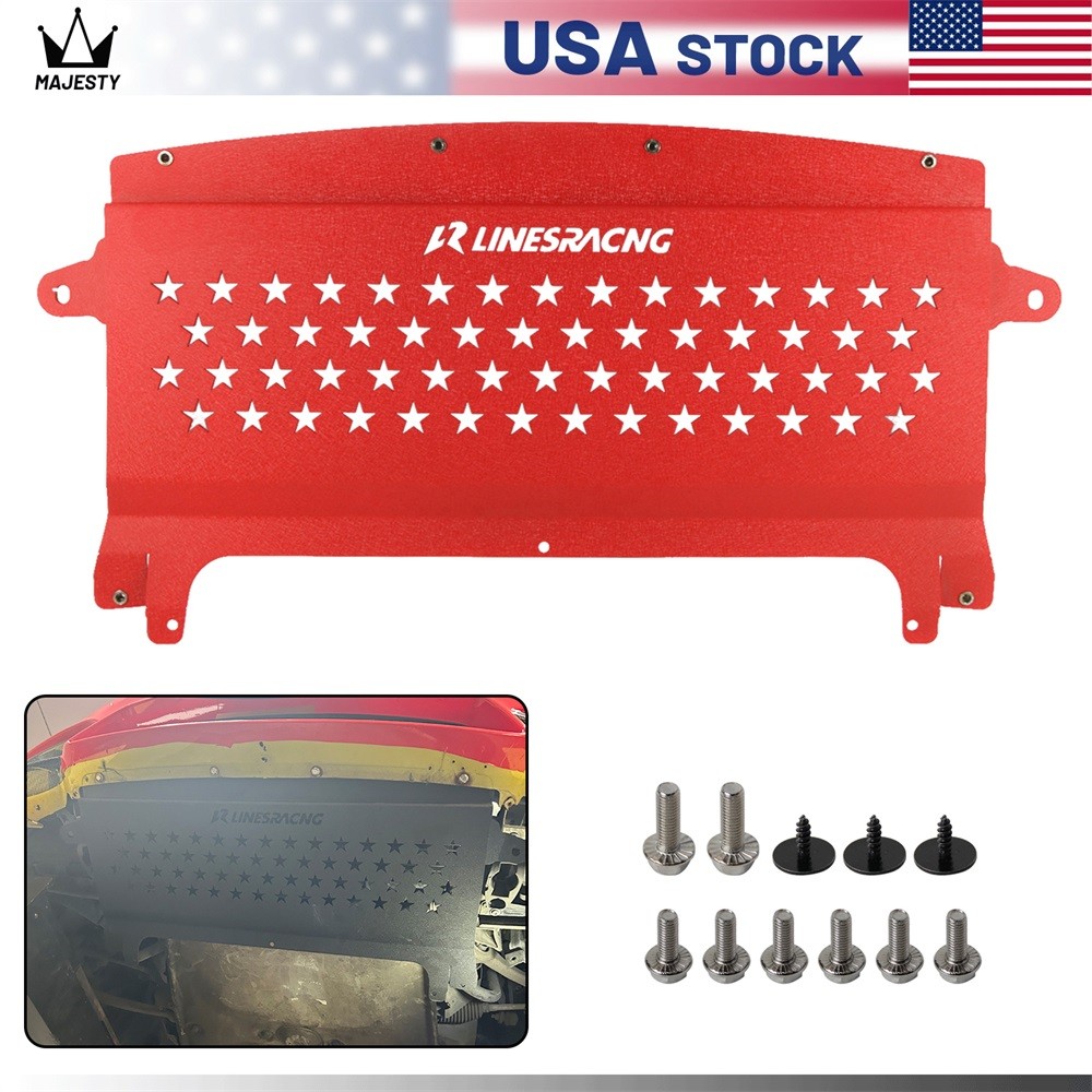 Oil Cooler Skid Plate Underhood Shield For BMW F80 M3 F82 F83 M4 Aluminum Red
