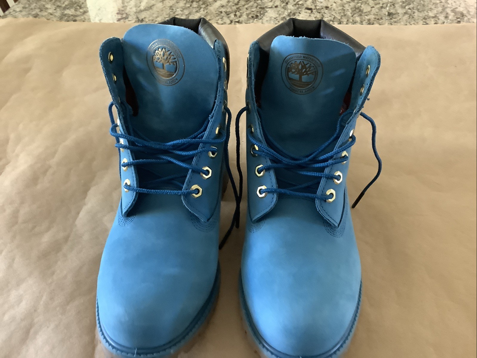 New Blue Timberland Waterproof Boots 6” Size 9.5 Very Nice No Box