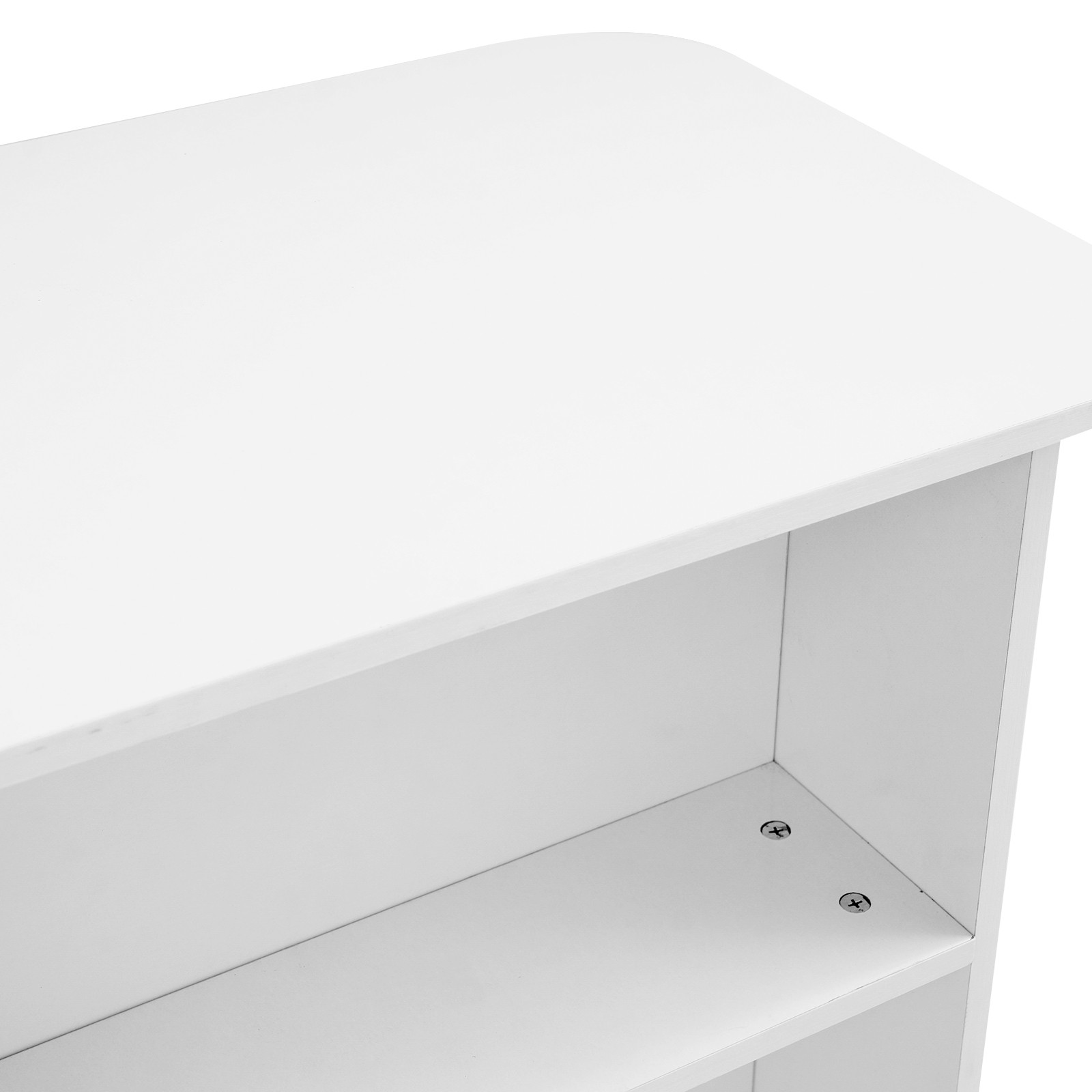 Modern Reception Desk, Transaction Counter Front Table w/Lockable Drawer & Light