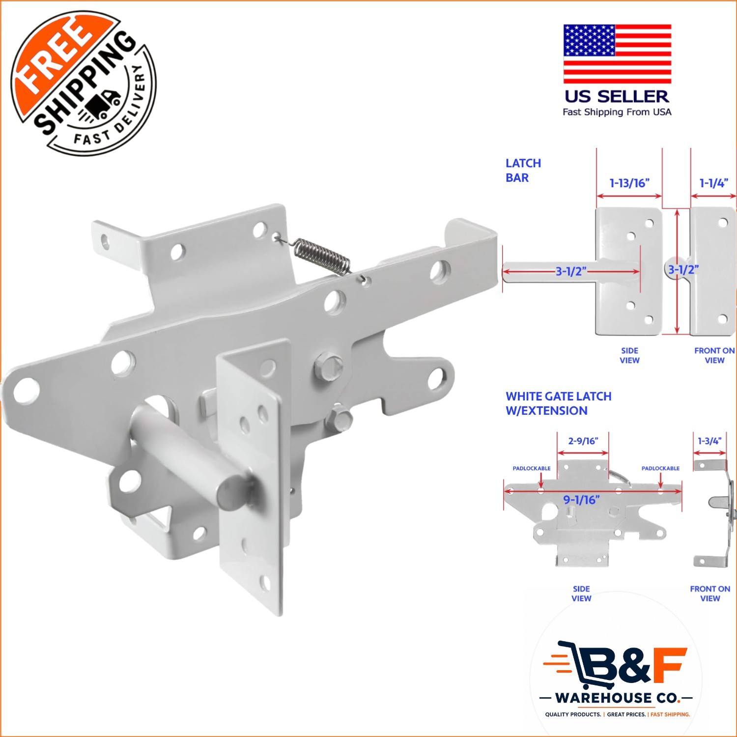 Durable Pad-Lockable Gate Latch for Vinyl, Wood & PVC Fences – Easy Installation