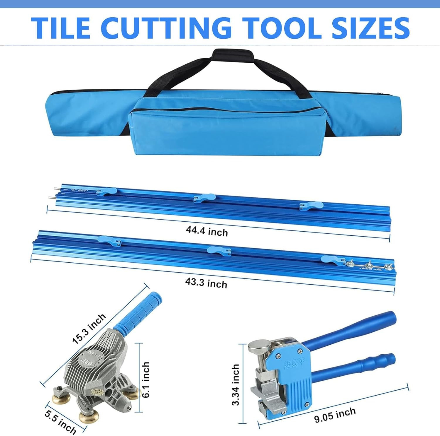 87-In Manual Tile Cutter for Large Format Ceramic & Porcelain Tile - Double Rail