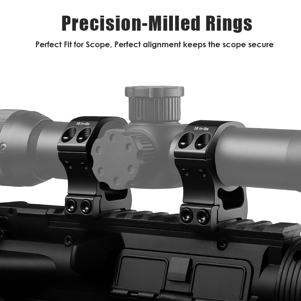 2Pcs Scope Rings 30mm Diameter for 20mm Rails Includes Four additilonal screws