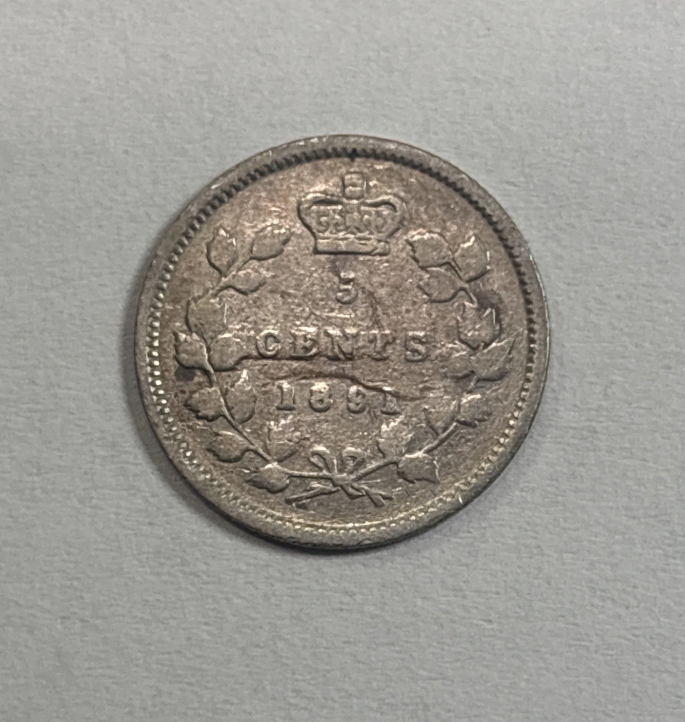 1891 Canada Silver 5 Cent Coin! ENN Coins