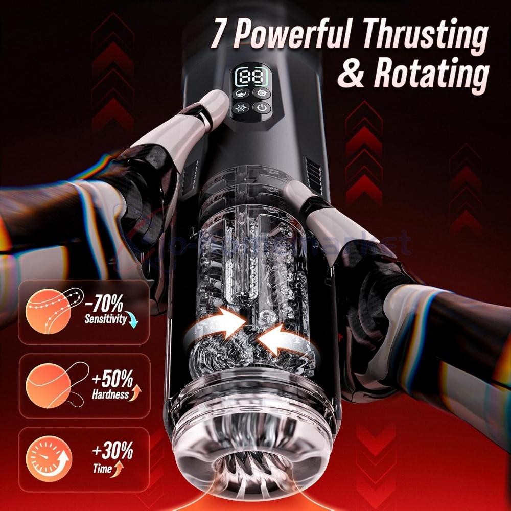 Male Masturbaters Automatic HandsFree Rotating Cup Thrusting Stroker Lubricants