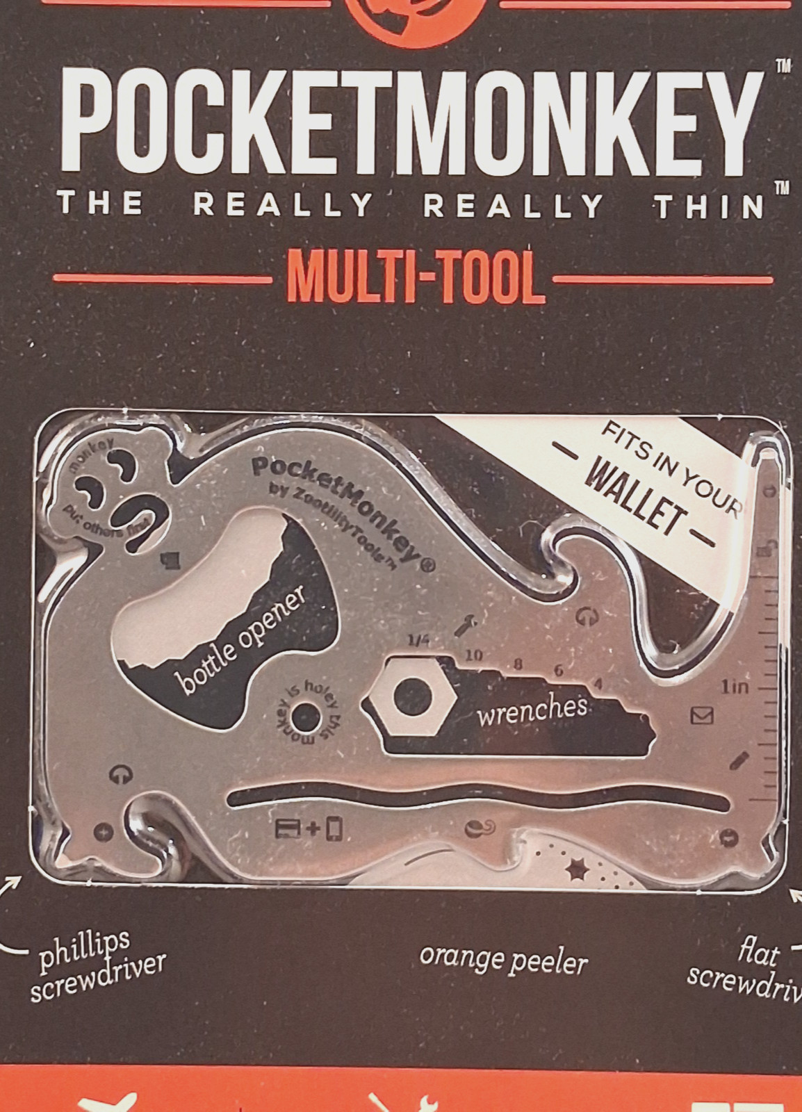ZOOTILITY - POCKET MONKEY MULTI-TOOL 12 + FUNCTIONS ,TSA COMPLIANT (USA Made)