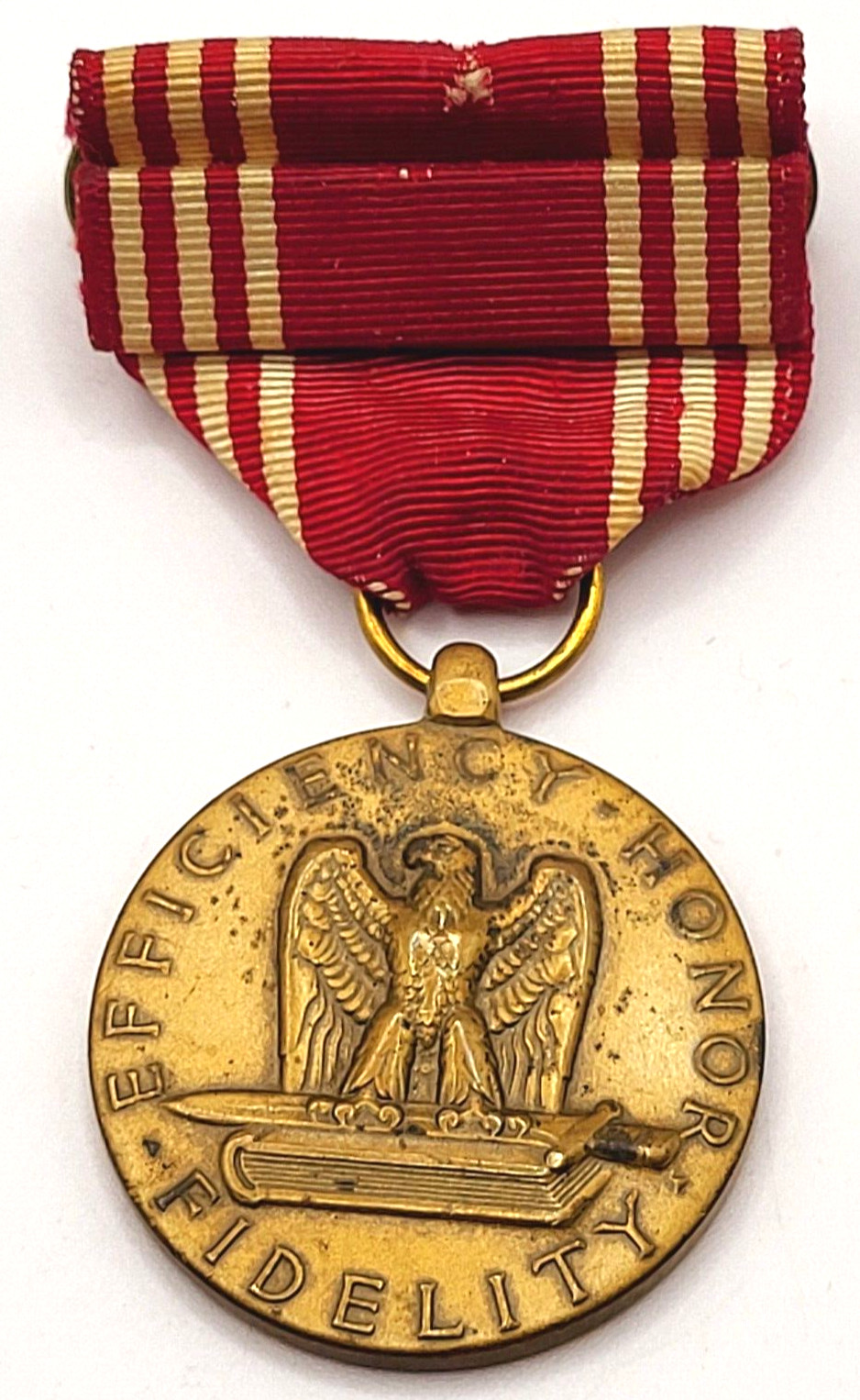 US Good Conduct Medal Efficiency Honor Fidelity Ribbon Bar Militaria Inscribed