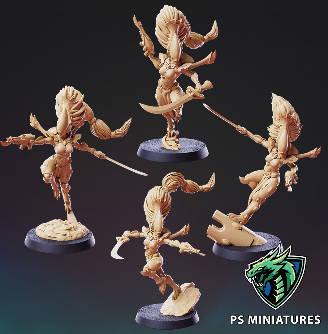 Space Elf Scifi Female Soldiers Wailing Phantoms  Melee specialists