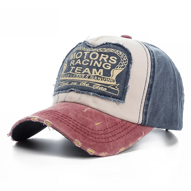 Washed Cotton Distressed Baseball Cap – Snapback Hip Hop Hat Vintage Style Caps