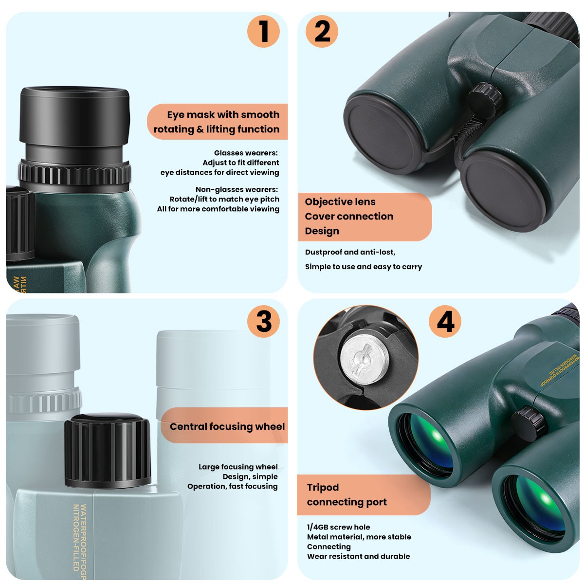 Powerful 10x42 Binoculars BAK4 HD Long Range Hunting Pro Bird Watching Telescope