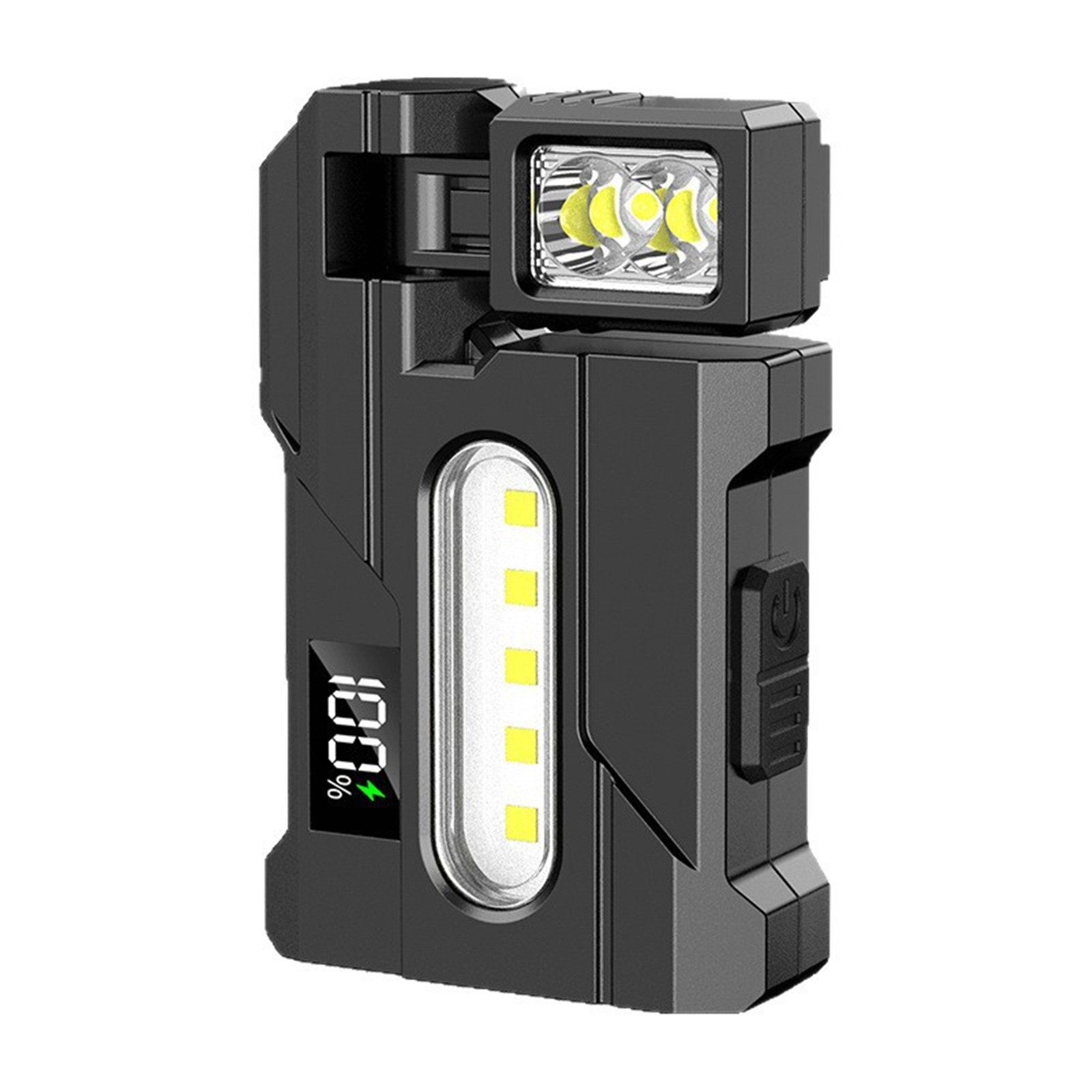 Magnetic Work Light USB Rechargeable LED Flashlight with Red Blue White Lights