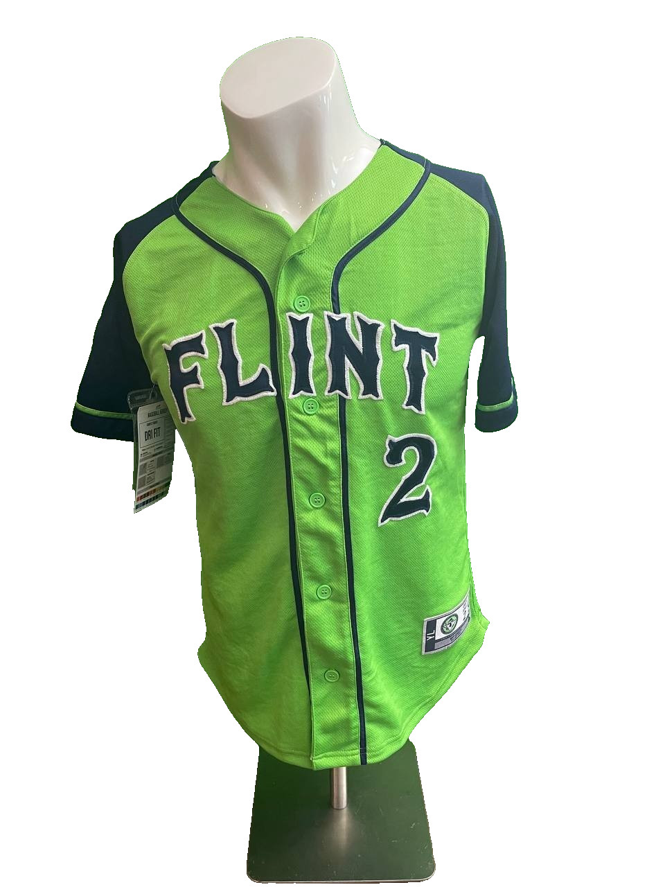 Garbathletics Flint Jones 2 Dri Fit Green Baseball Jersey Size: YL - JS2