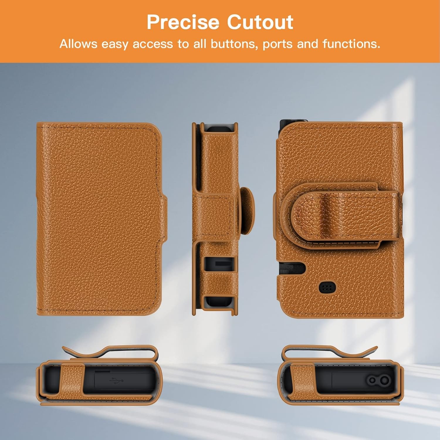 PU Leather Protective Case for Tandem T:Slim X2 / Insulin Pumps, Brown