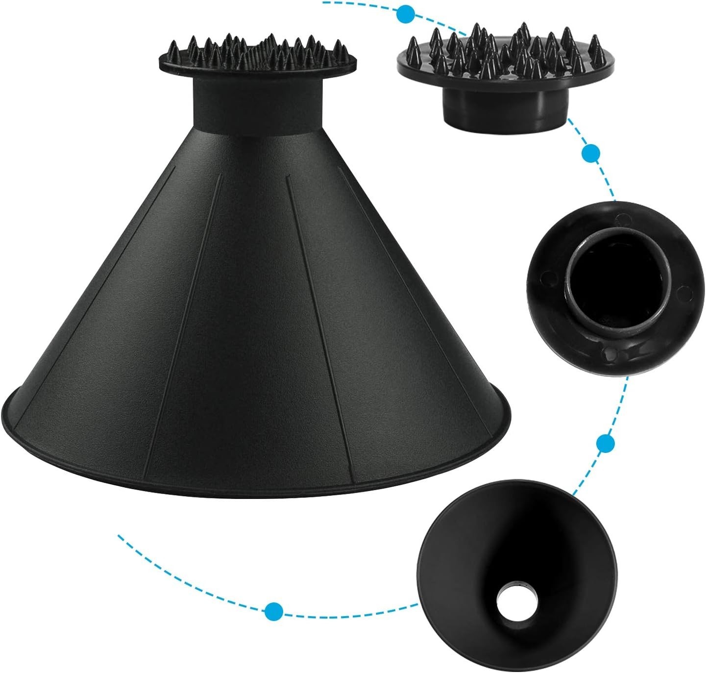 2-Pack Cone Magic Ice Scrapers for Windshield - Effortless Frost Removal Gift