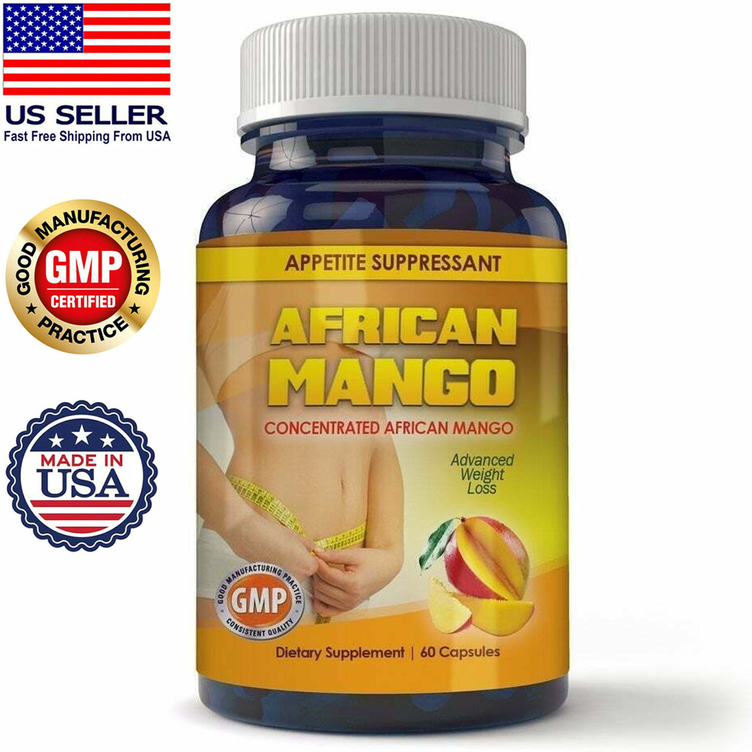 African Mango Extract Appetite Control Weight Management Supplement 60 Capsules