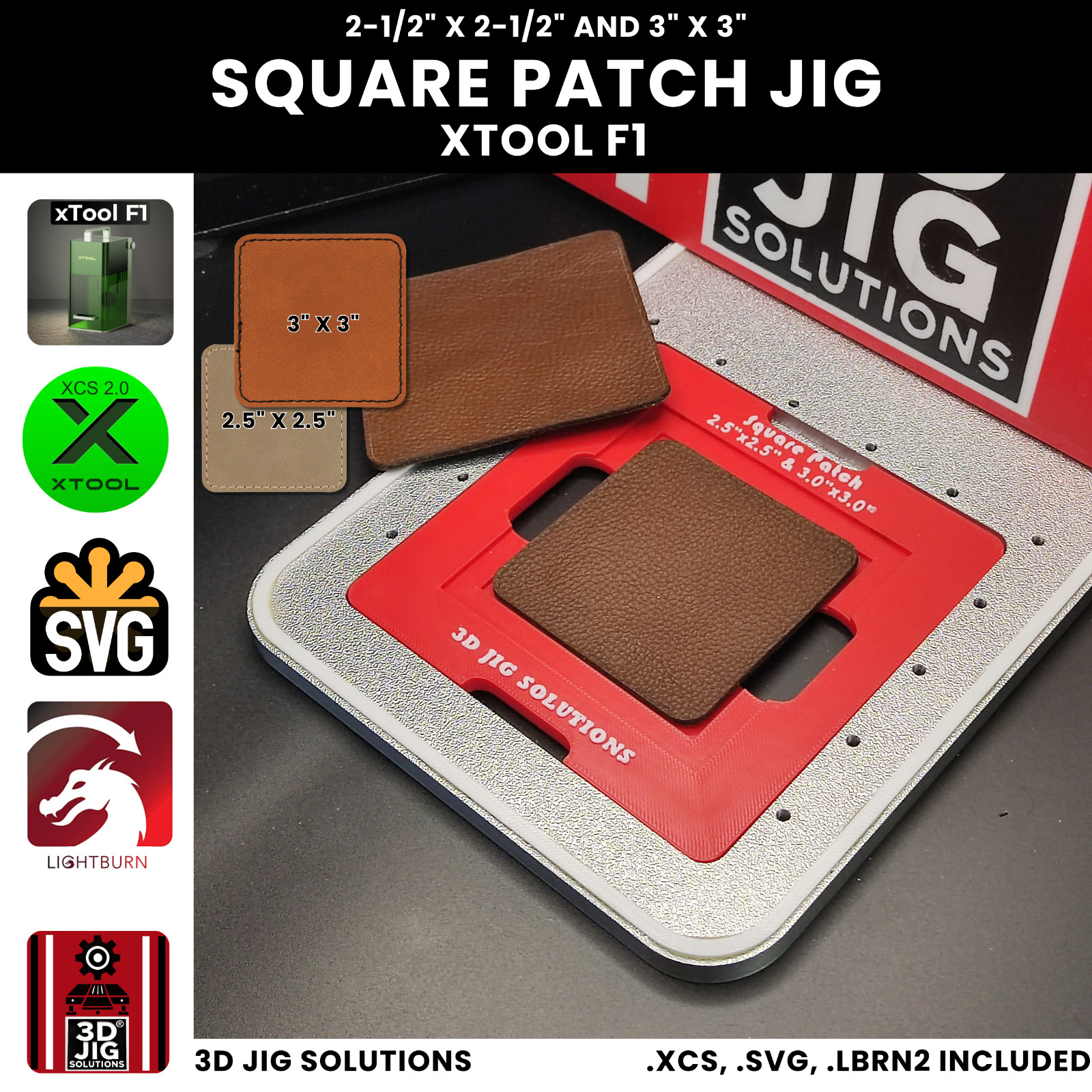 xTool F1 Square Patch Jig | Laser Engraving Fixture for Leather Hat Patches
