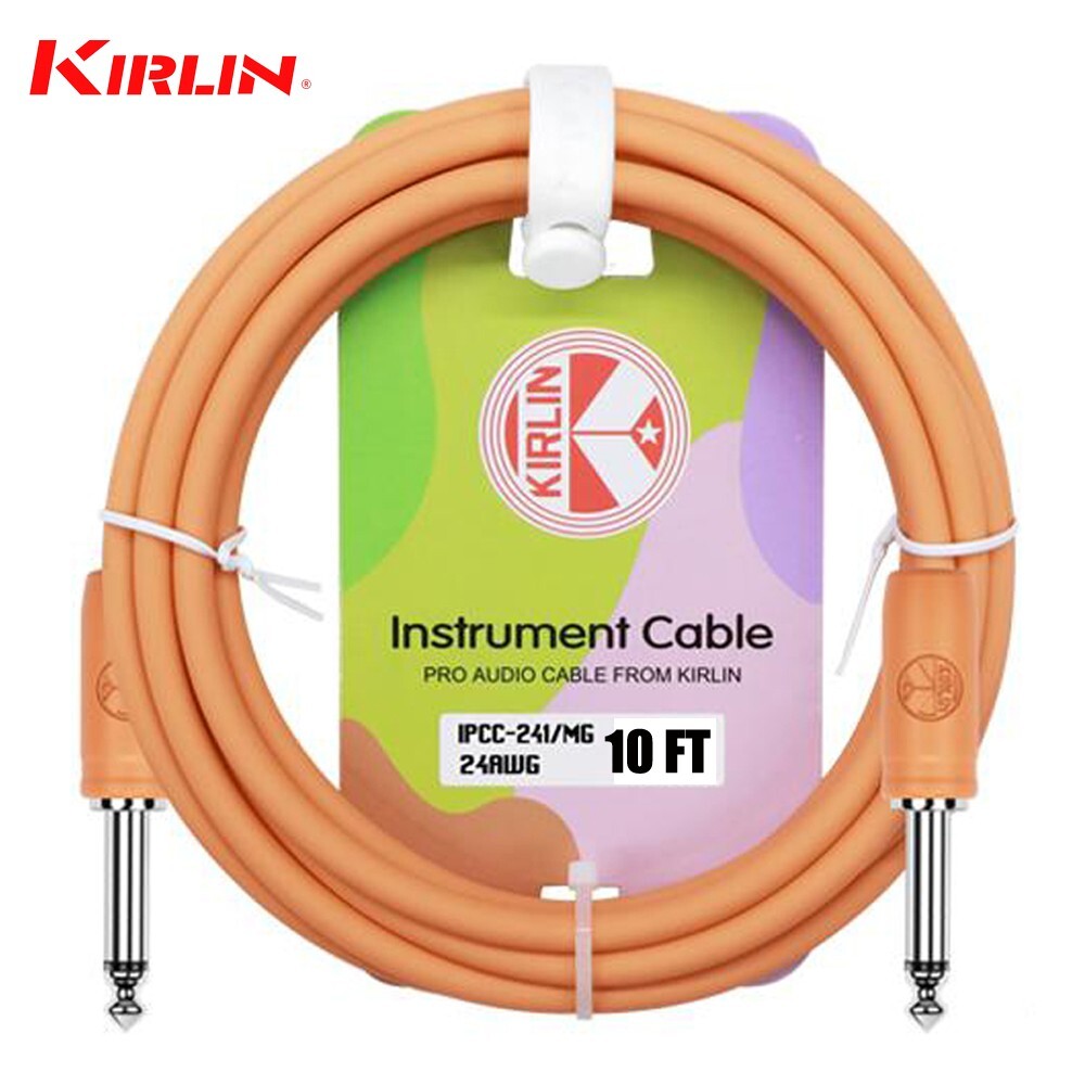 Kirlin 10FT 1/4" Mono to Same Instrument Cable Mango IPCC-241-10/MG