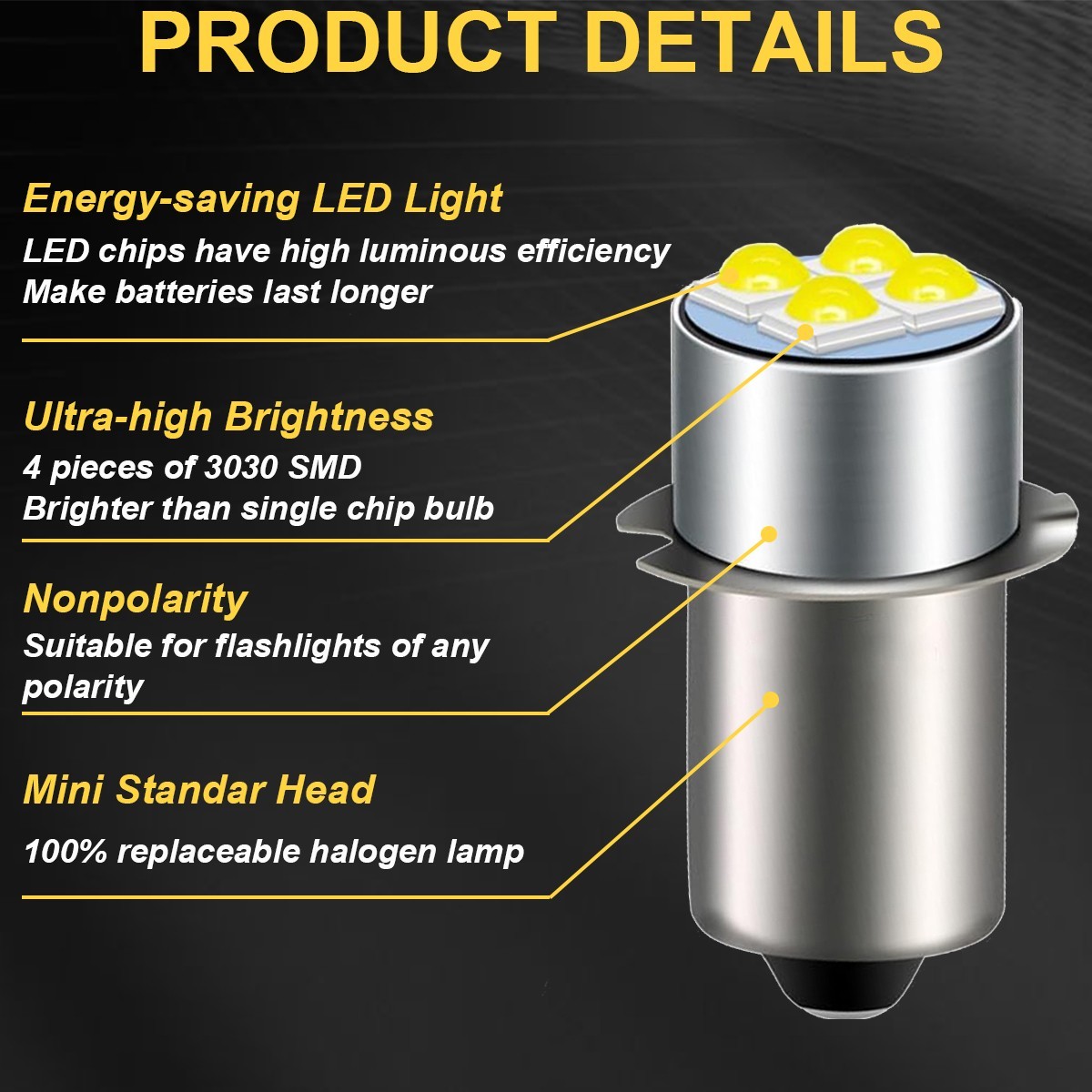 2Pcs P13.5S 19.2V LED Bulb Replace For CRAFTSMAN 315.113913 Flashlight Worklight