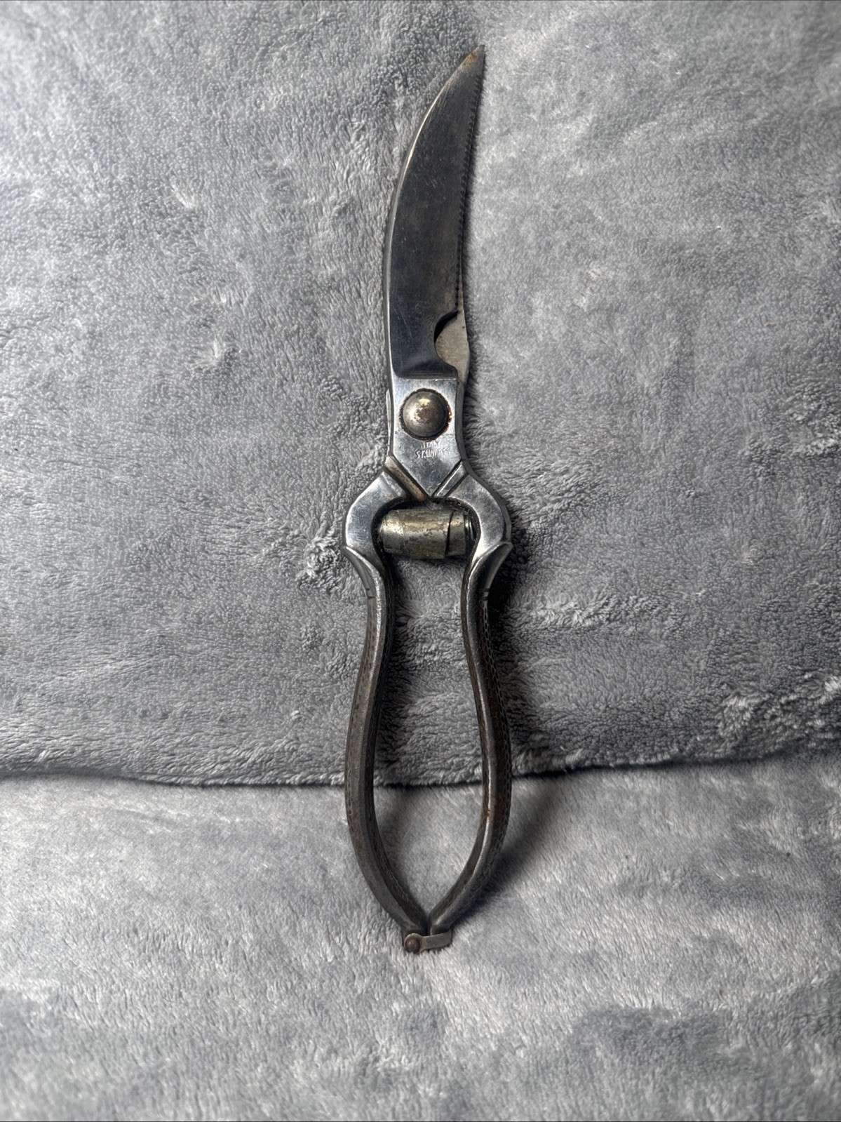 Vtg Stainless Steel Shears Scissors 10” Made In Italy Poultry Pruning Vintage