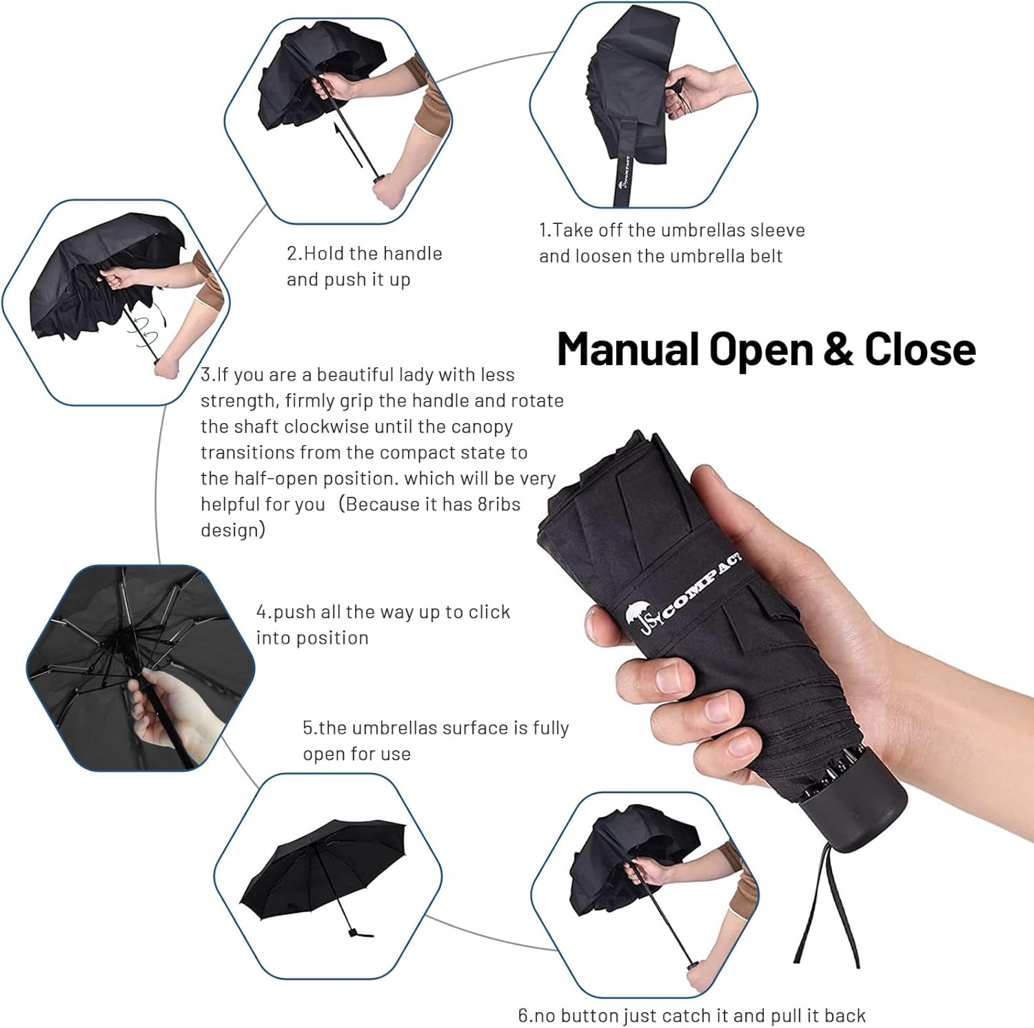 Travel Umbrella - Lightweight Mini Compact Design