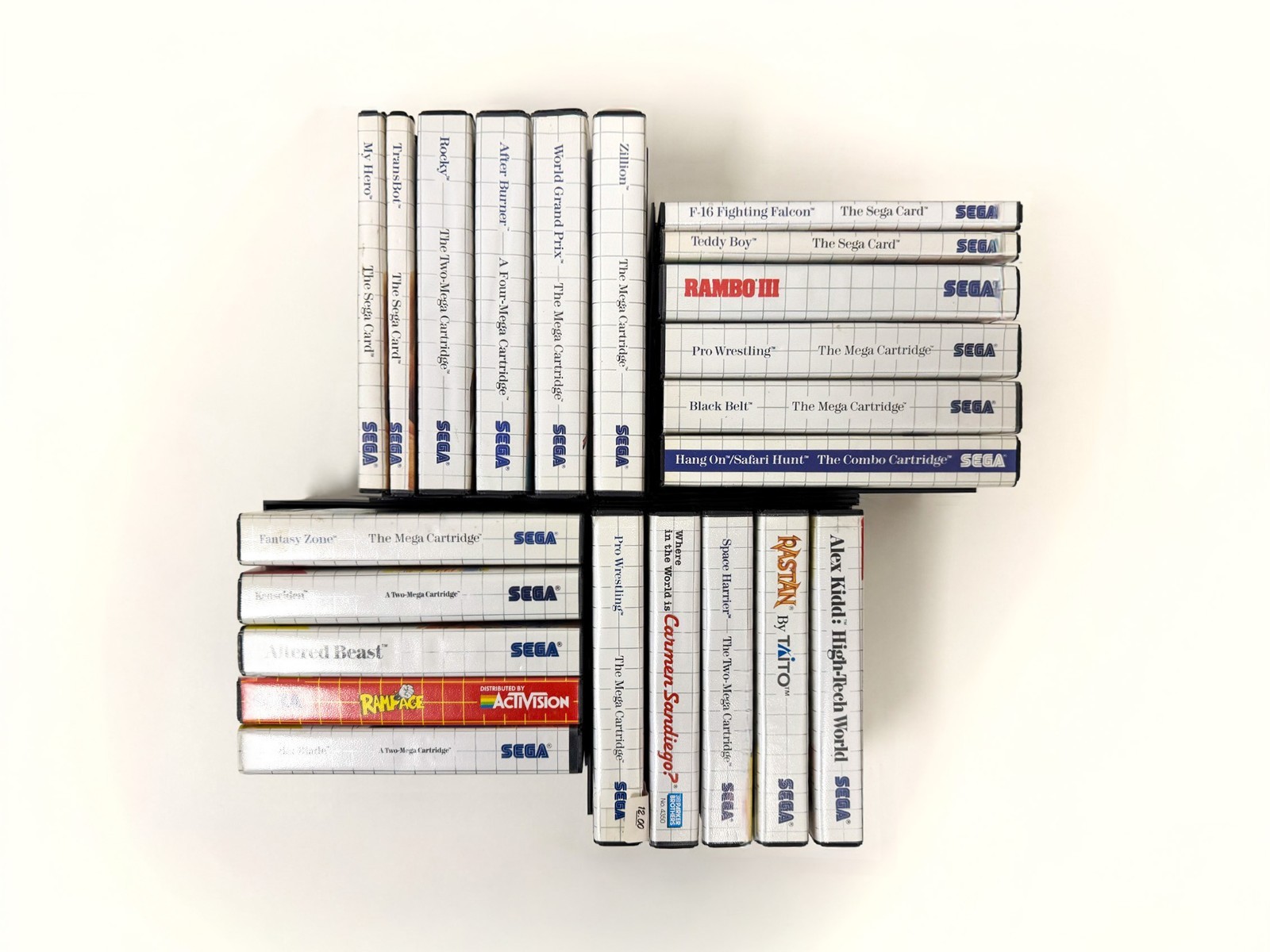 Wall Mount Storage System for SEGA Master System Video Games in Cases