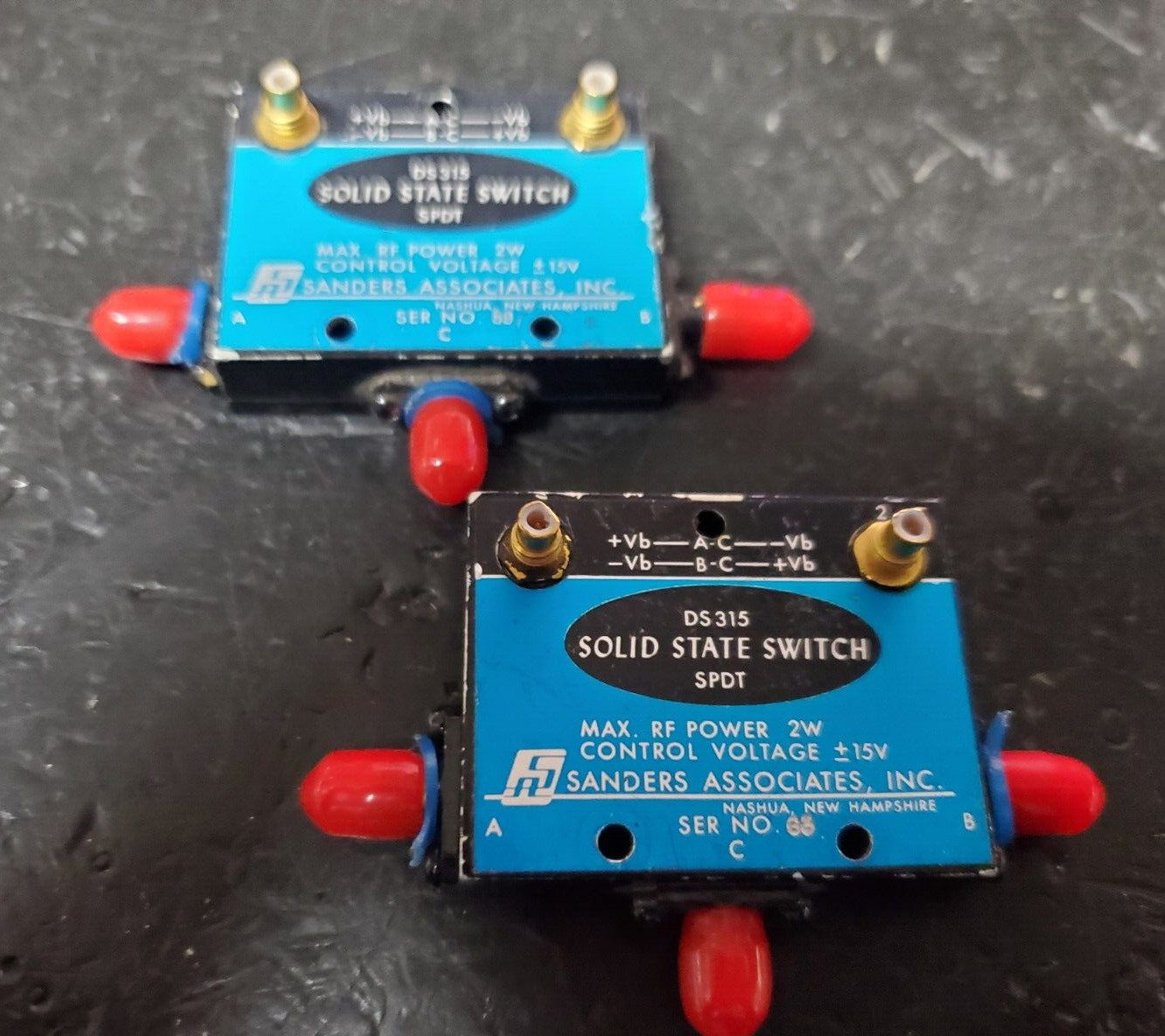 2pcs Sanders Assoc DS315 SPDT solid state switch SMA signal SMC cntl ±15V tested