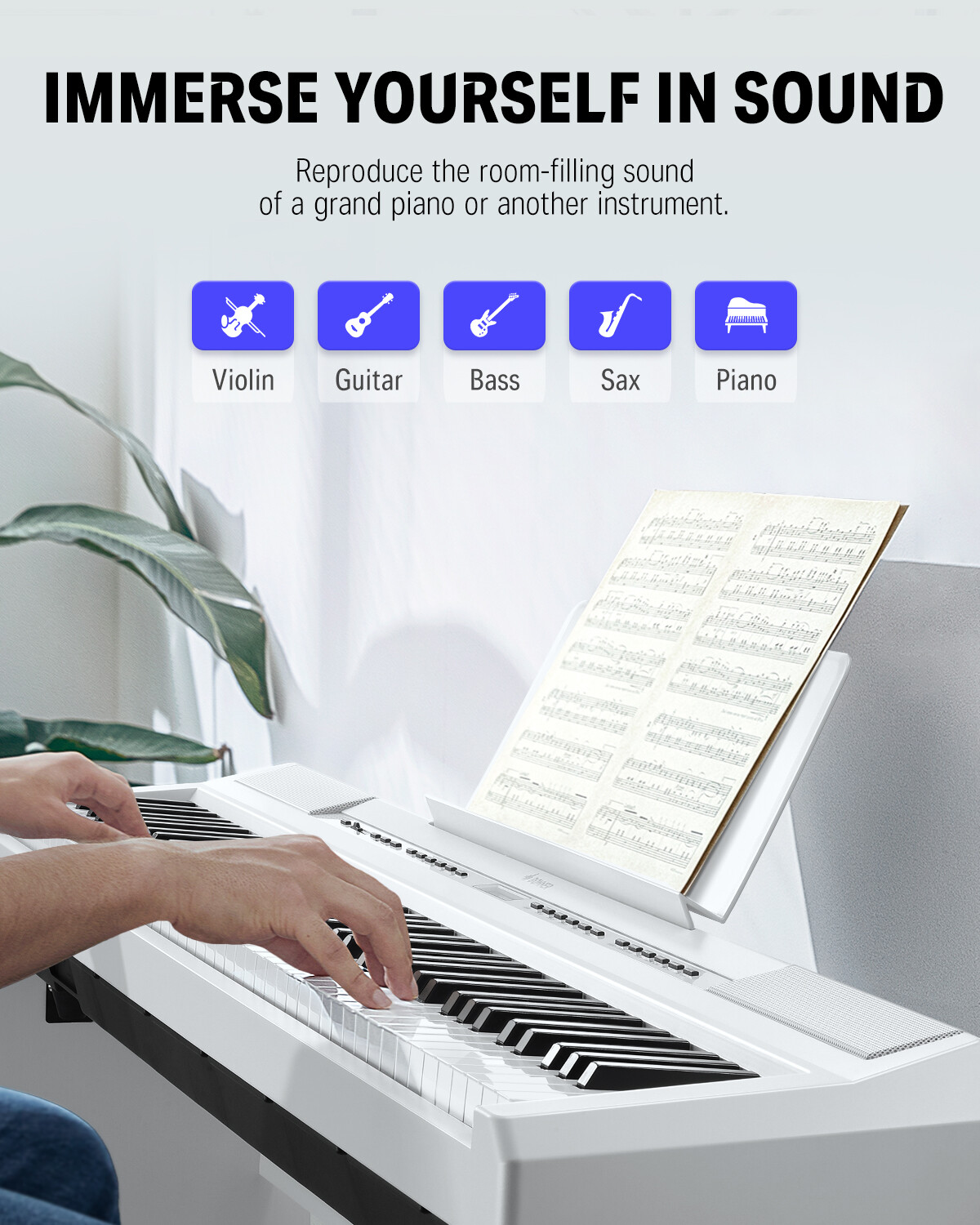 🎹 Donner DEP-20 Digital Piano Keyboard 88 Full Weighted Key With Stand Pedal