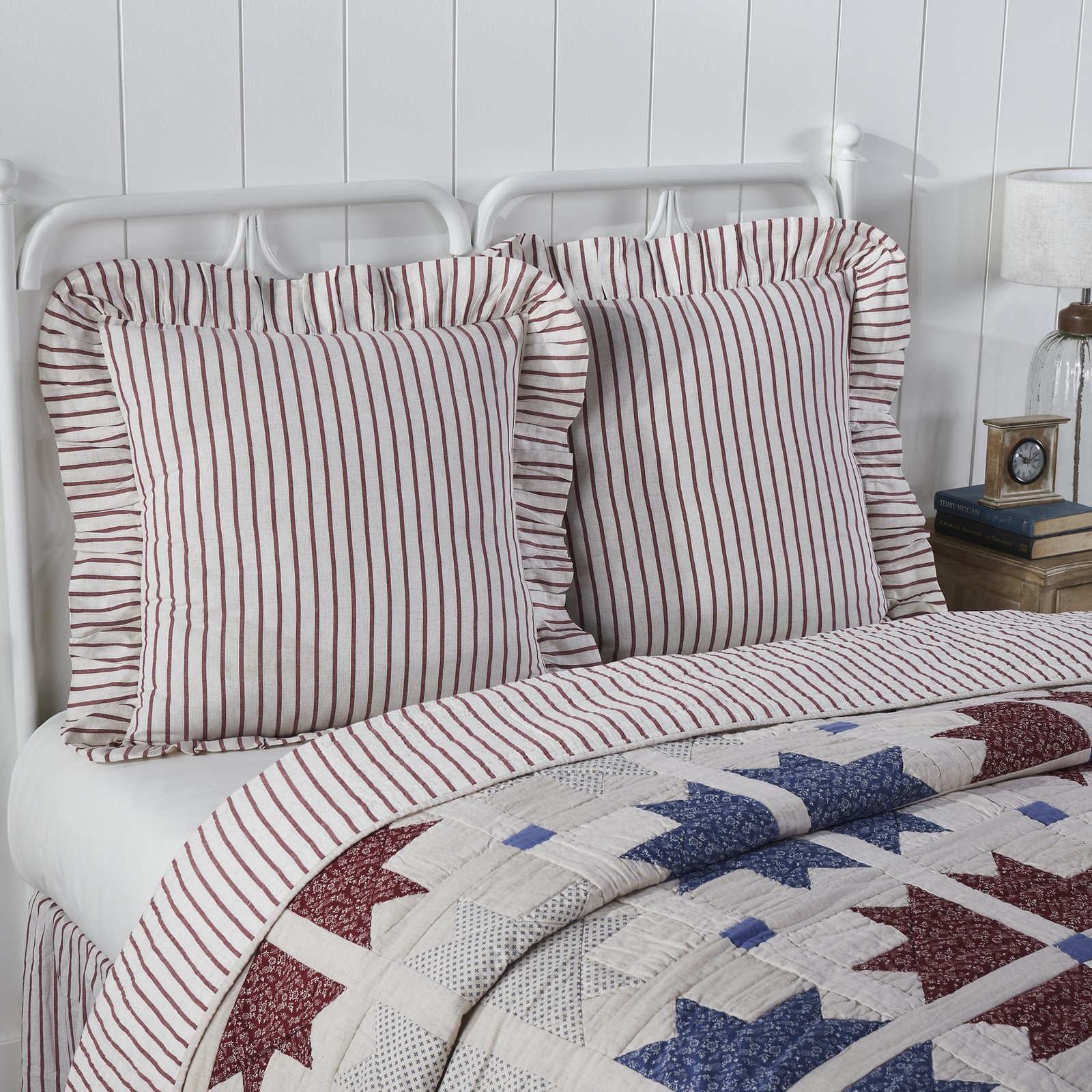 Farmhouse Euro Sham Creme Celebration Cotton Flax Linen Bedroom Decor VHC Brands