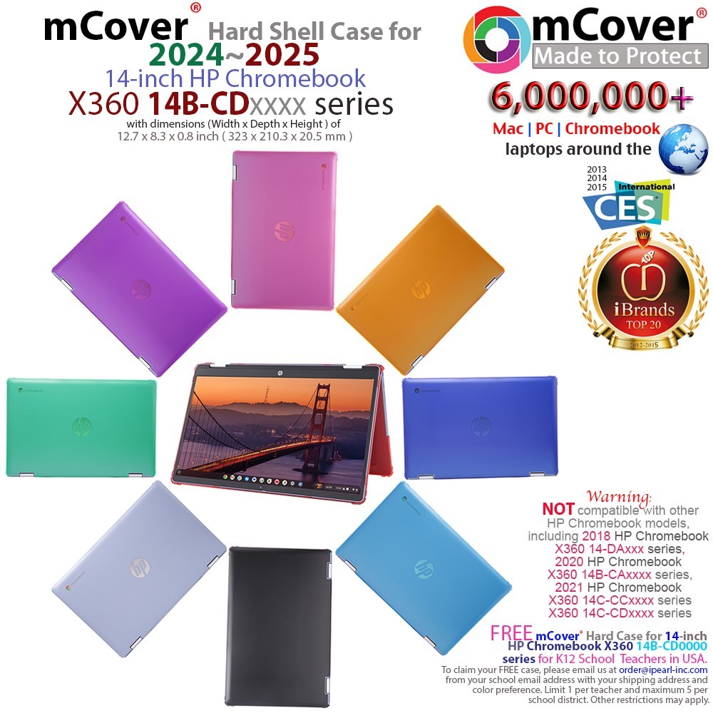 NEW mCover® HARD CASE for 2024+ 14" HP Chromebook X360 14B-CDxxxx series Laptop