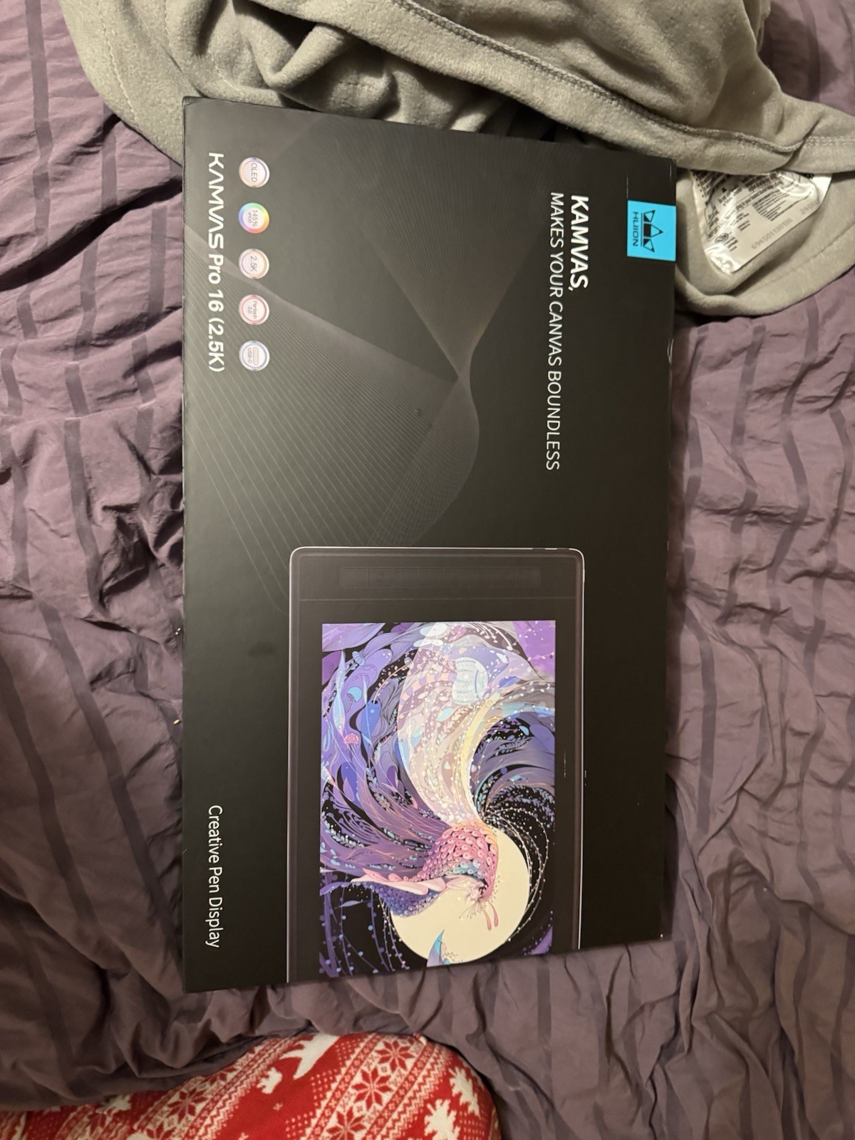 Gently used Huion Kamvas Pro 16 2.5 k display Graphics Drawing Tablet 