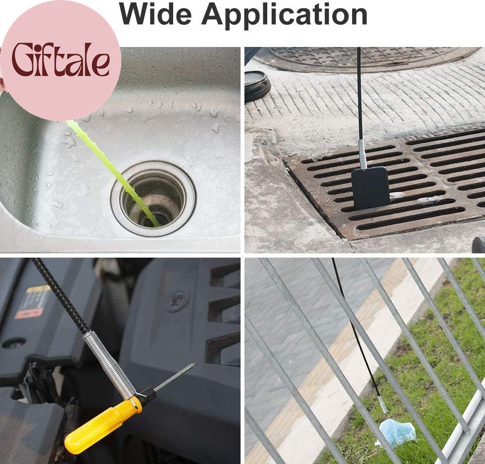 Flexible Grabber Claw Pick up Reacher Tool (Drain Clog Remove Tool), with 4 Claw
