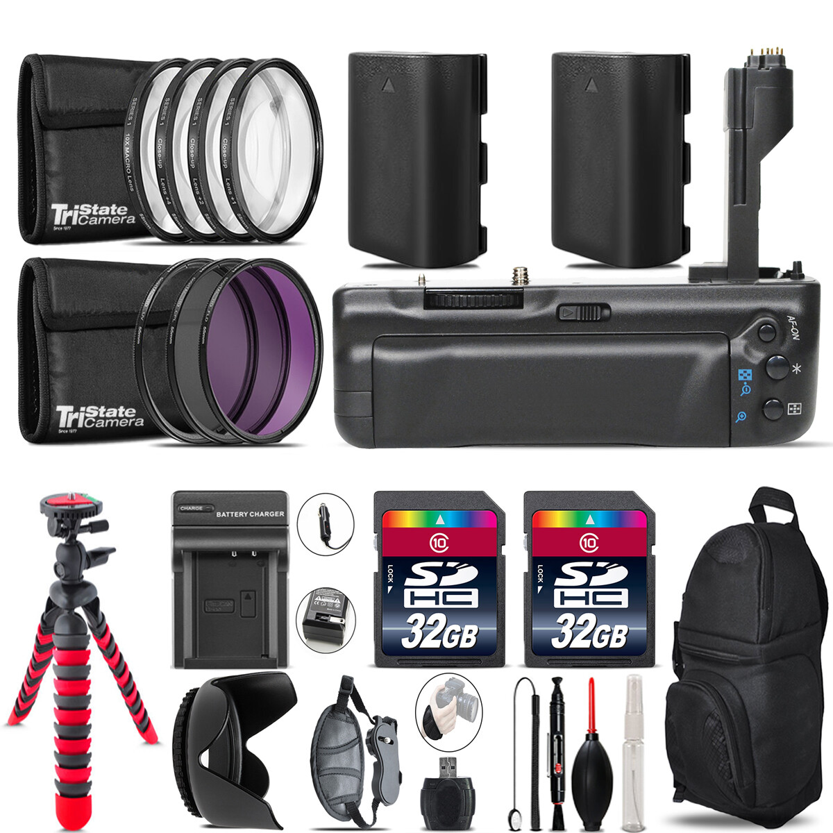 Battery Grip for Canon EOS 5D Mark IV + 2x LP-E6 Battries  + 64GB Kit - 67mm