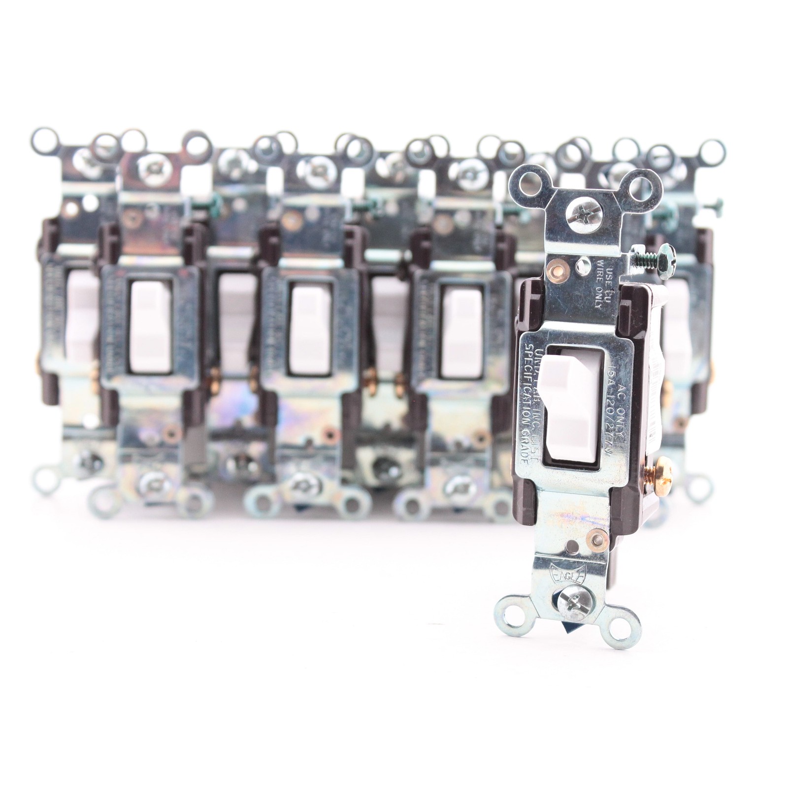 Eagle CS315W White 15A 3-Way Commercial Toggle Wall Light Switches 10pcs