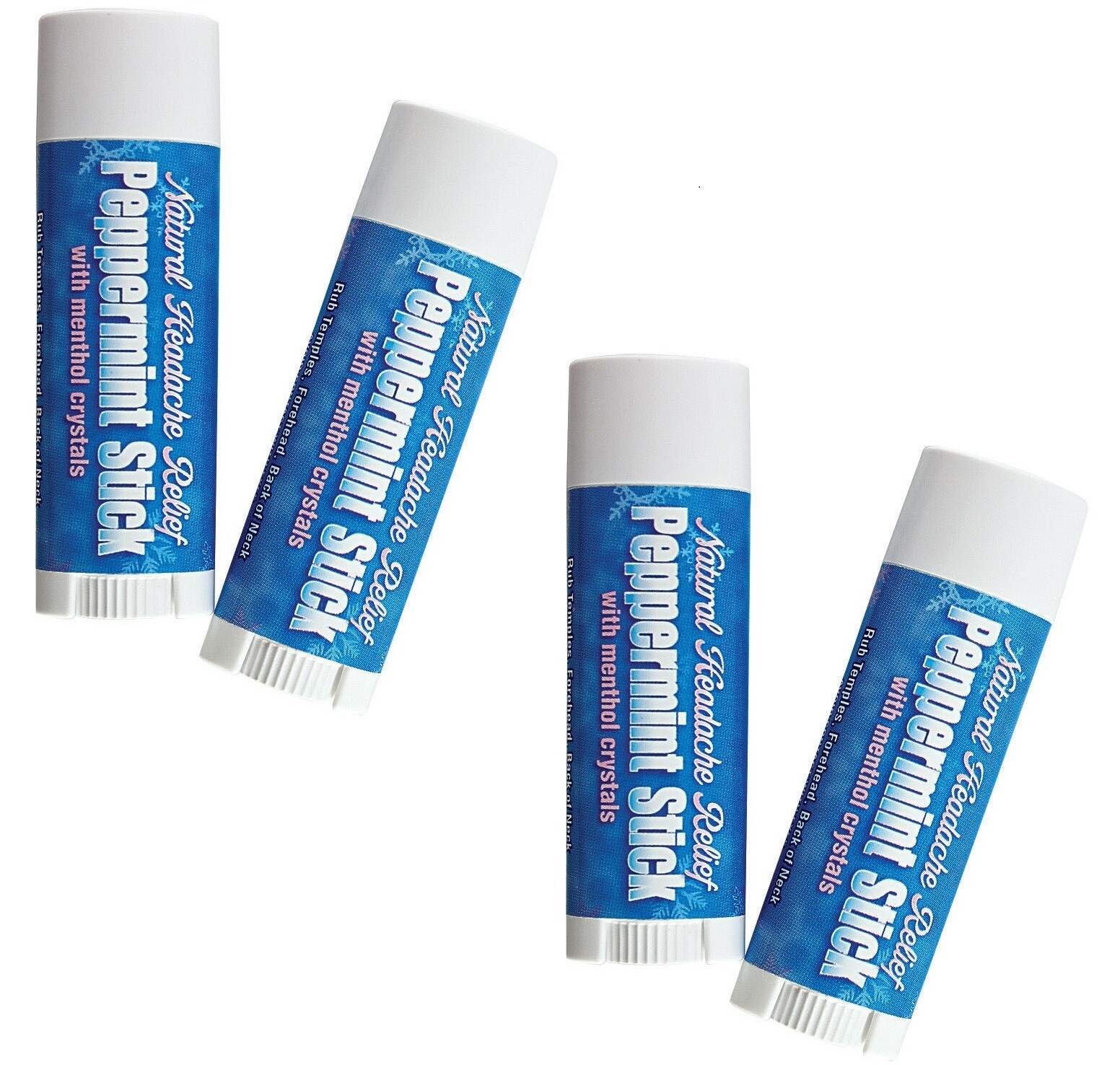 4 Pack Peppermint Sticks Headache Sinus Relief Natural Topical Headache Reliever
