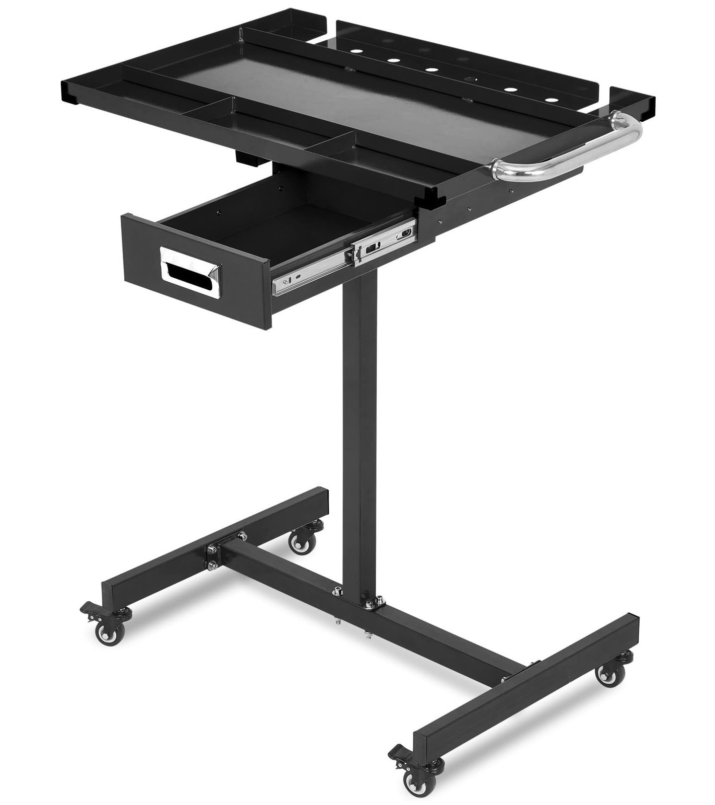 Heavy-Duty Mobile Workbench with Drawer&Wheels,Adjustable Height,300 lb Capacity