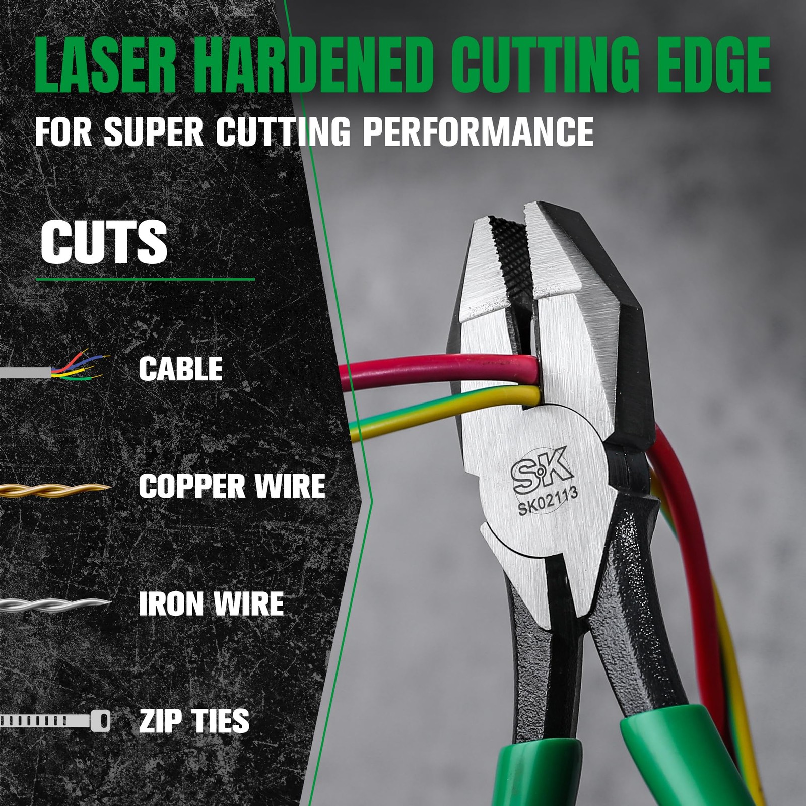 9 Ironworker's Pliers, Wire Cutters With Heavy Duty Knurled Jaws, Spring Loaded