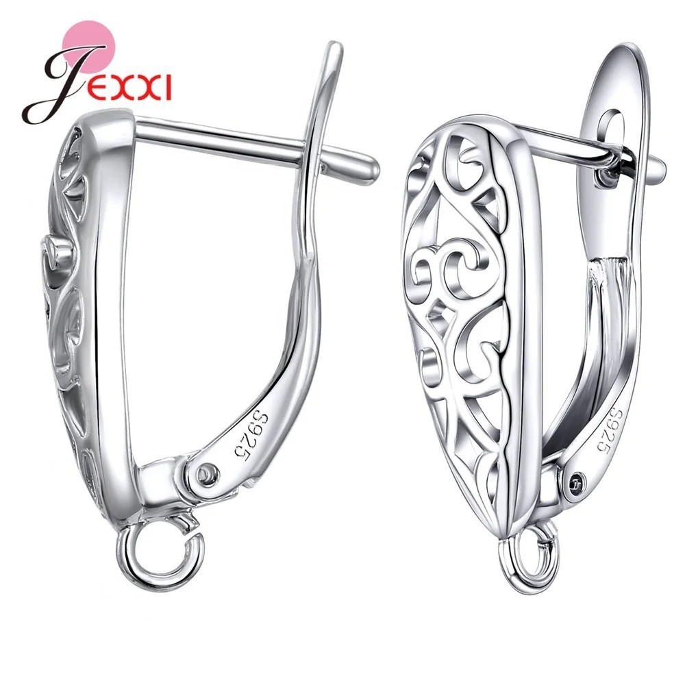 925 Sterling Silver Ear Hooks Earring Clasp Hook Earrings Jewelry Findings 1pair