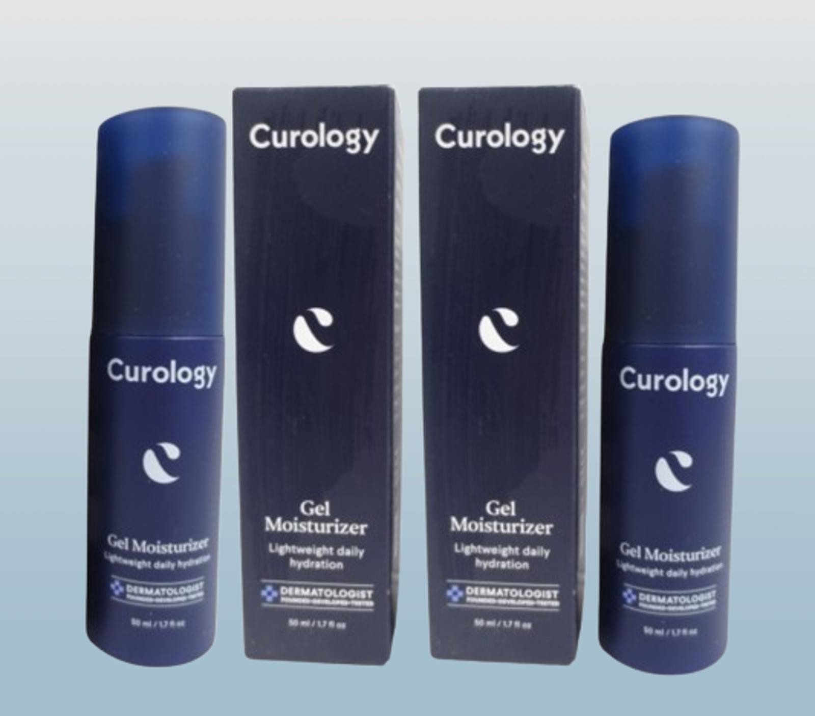 CUROLOGY GEL MOISTURIZER LIGHTWEIGHT DAILY HYDRATION 1.7 OZ NWB 2PCS