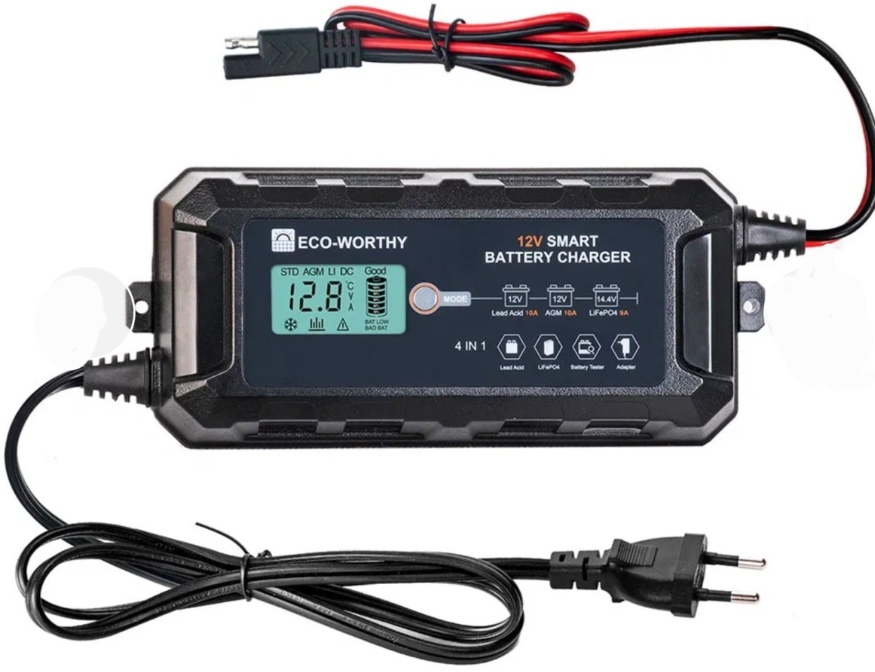 ECO-WORTHY 12V 5A Automatic Smart Battery Charger and Maintainer LCD Display