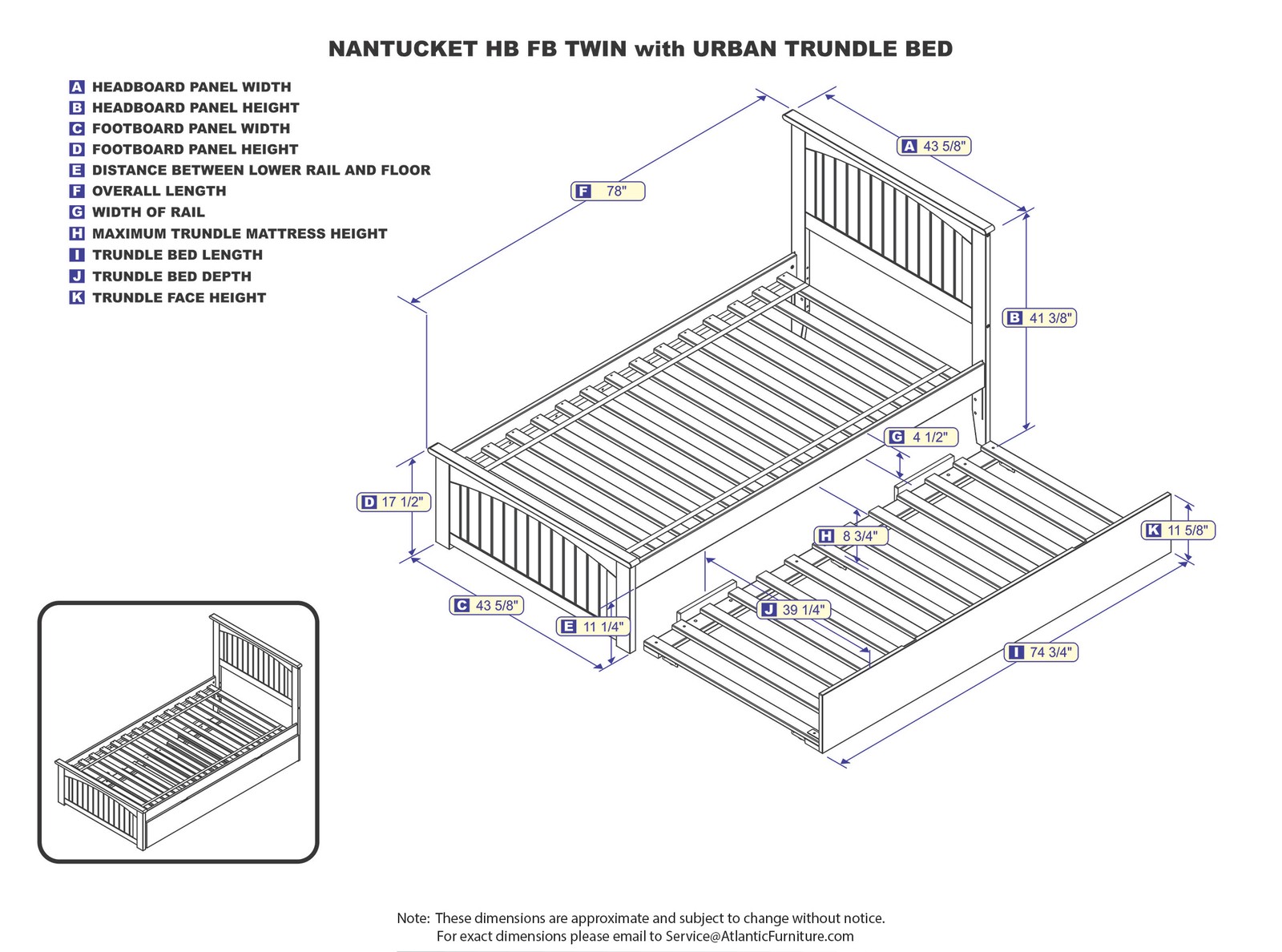 AFI Nantucket Platform Bed with Matching Footboard and Turbo Charger with Urban