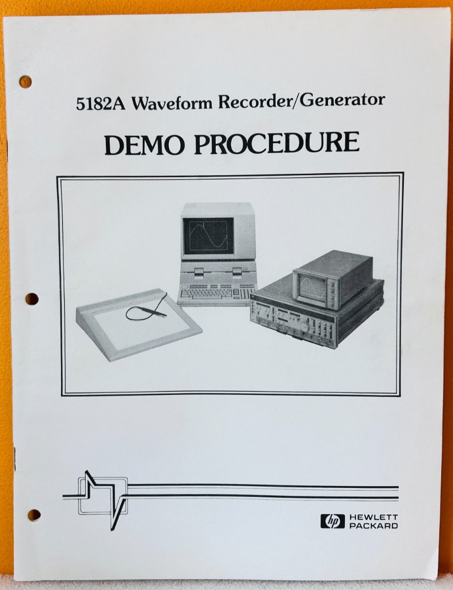 HP 02-5955-0979 Model 5182A Waveform Recorder / Generator Demo Procedure Manual.