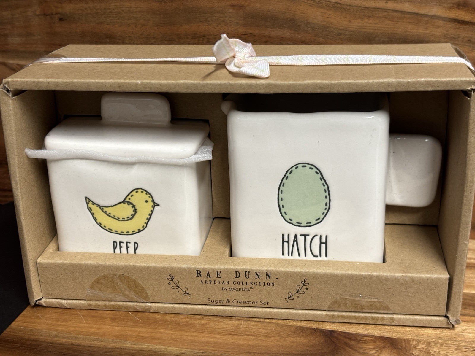 Rae Dunn Artisan Collection Peep & Hatch Sugar & Creamer Set Brand New