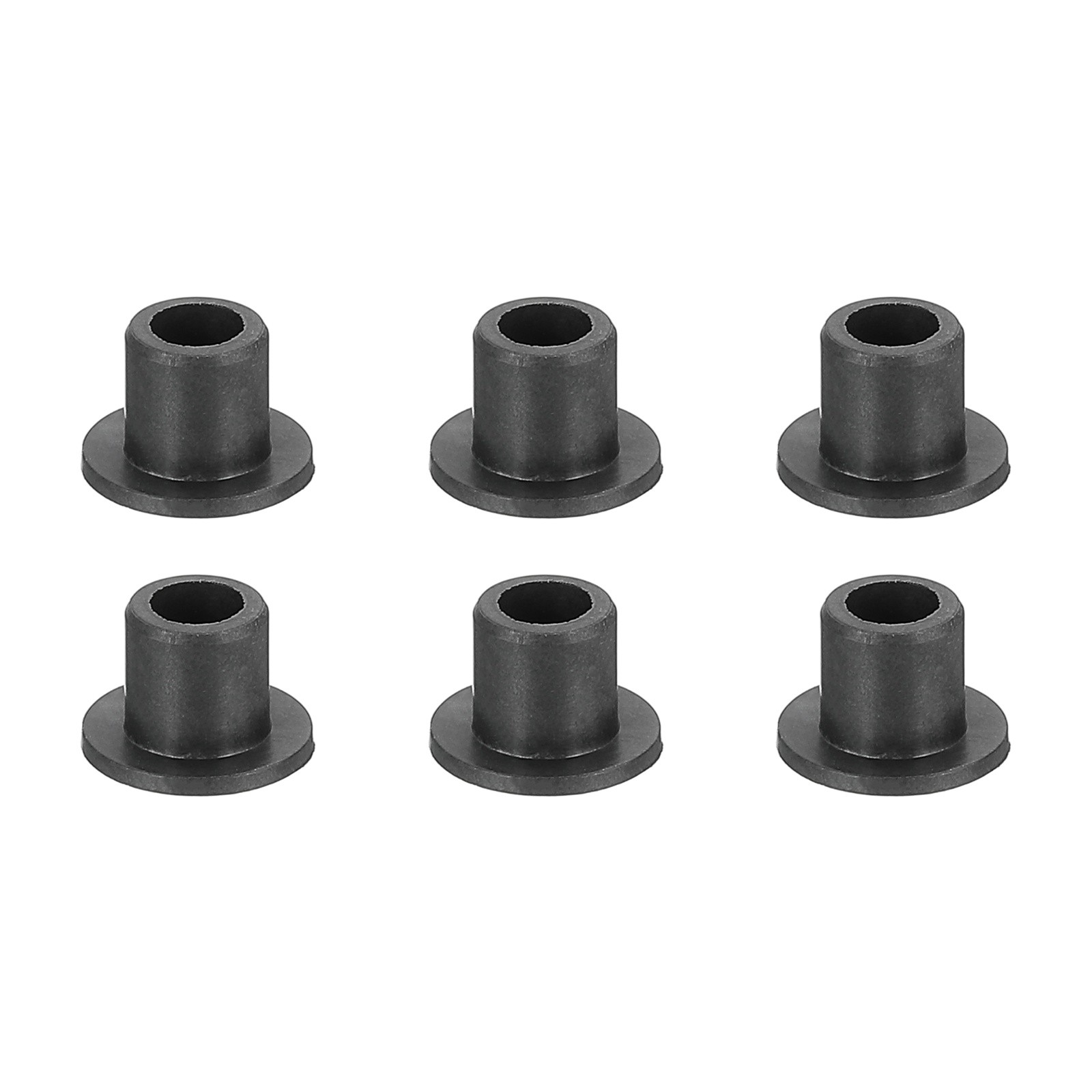 6Pcs Flanged Sleeve Bearing ID 3mm x OD 4mm x Length 5mm POM Bushing Black