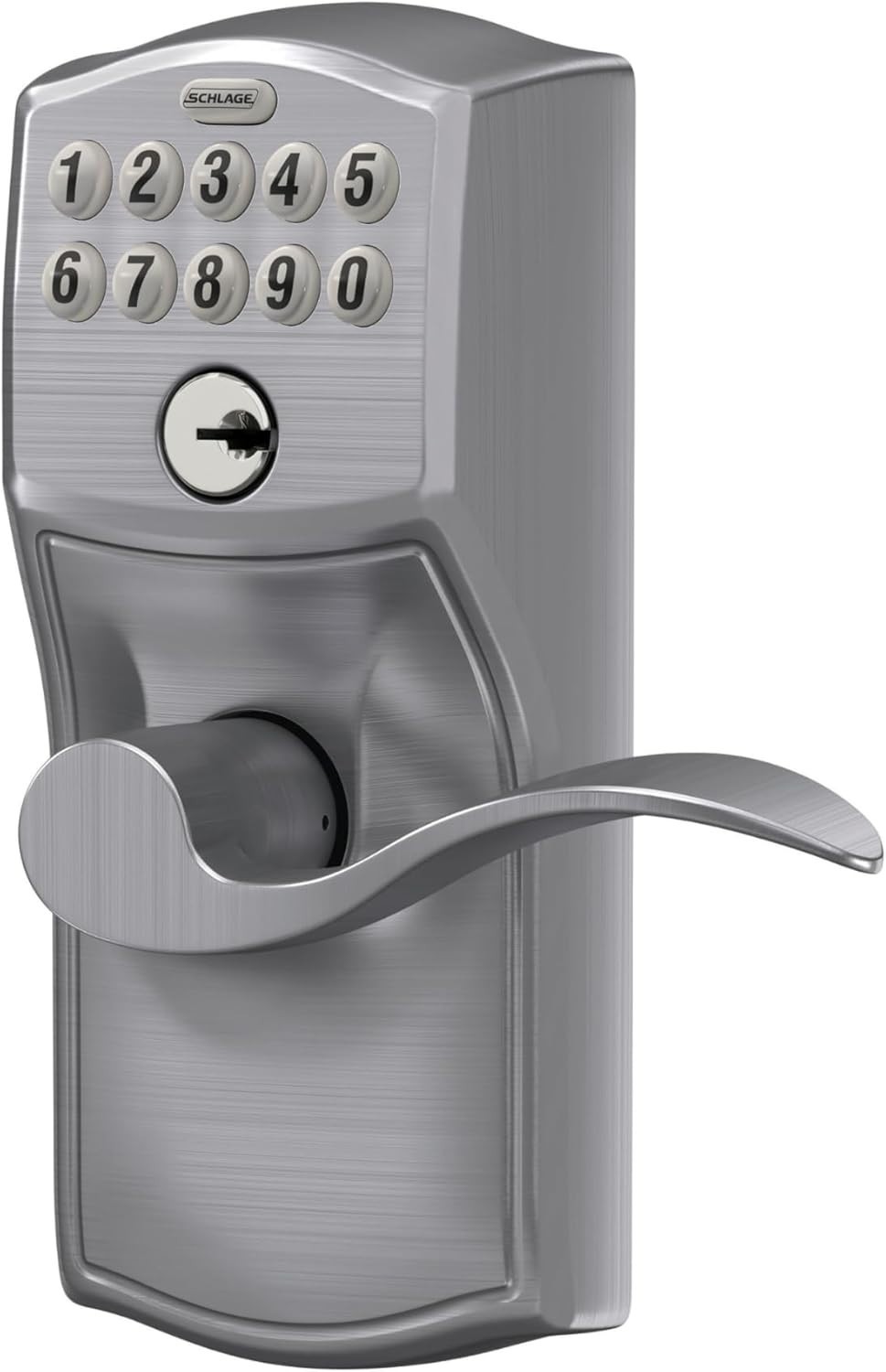 Electronic Keypad Lock, Touch Control, Satin Chrome